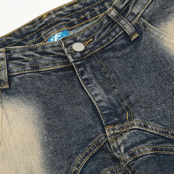 VIBE #25 Patchwork Jeans Washed Vintage Distressed Size US 27 - 3 Thumbnail