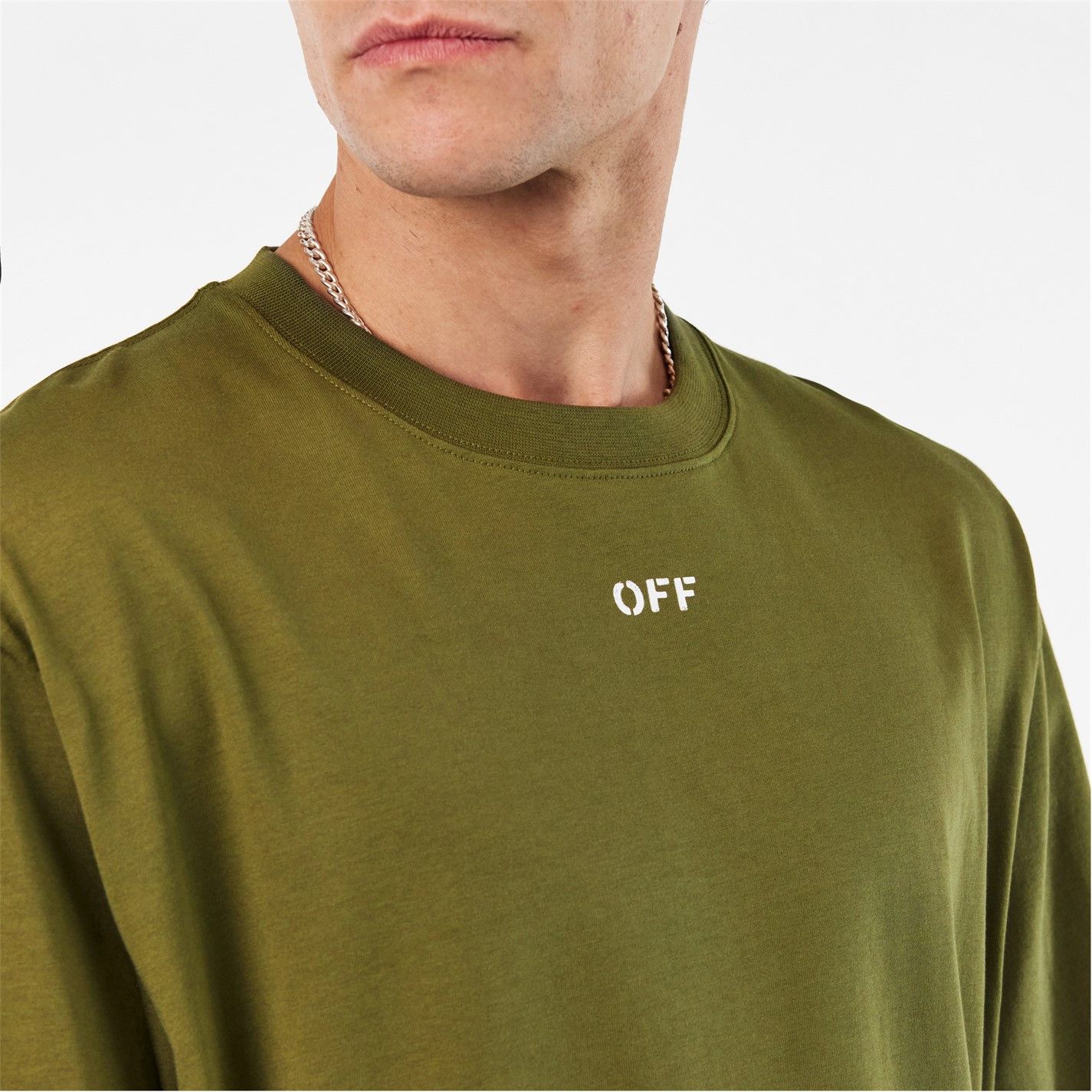 Off-White o1g2r1mq0226 Skate T-Shirt In Olive Green Size US M / EU 48-50 / 2 - 5 Thumbnail