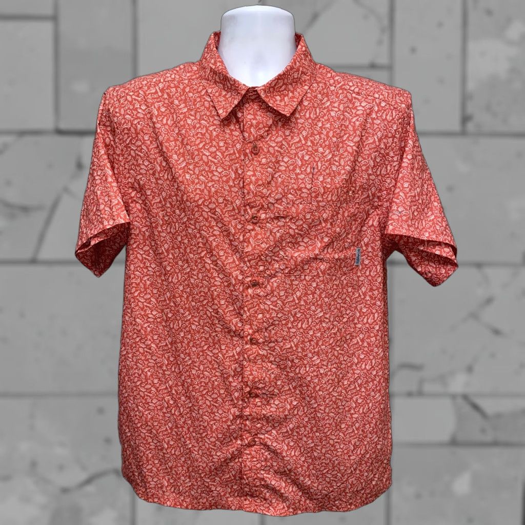 Vintage Columbia PFG Mens Red Polyester Short Sleeve Shirt 22.5 In Armpit Size M Regular Button-Up Collared Button-Down Size US M / EU 48-50 / 2 - 1 Thumbnail