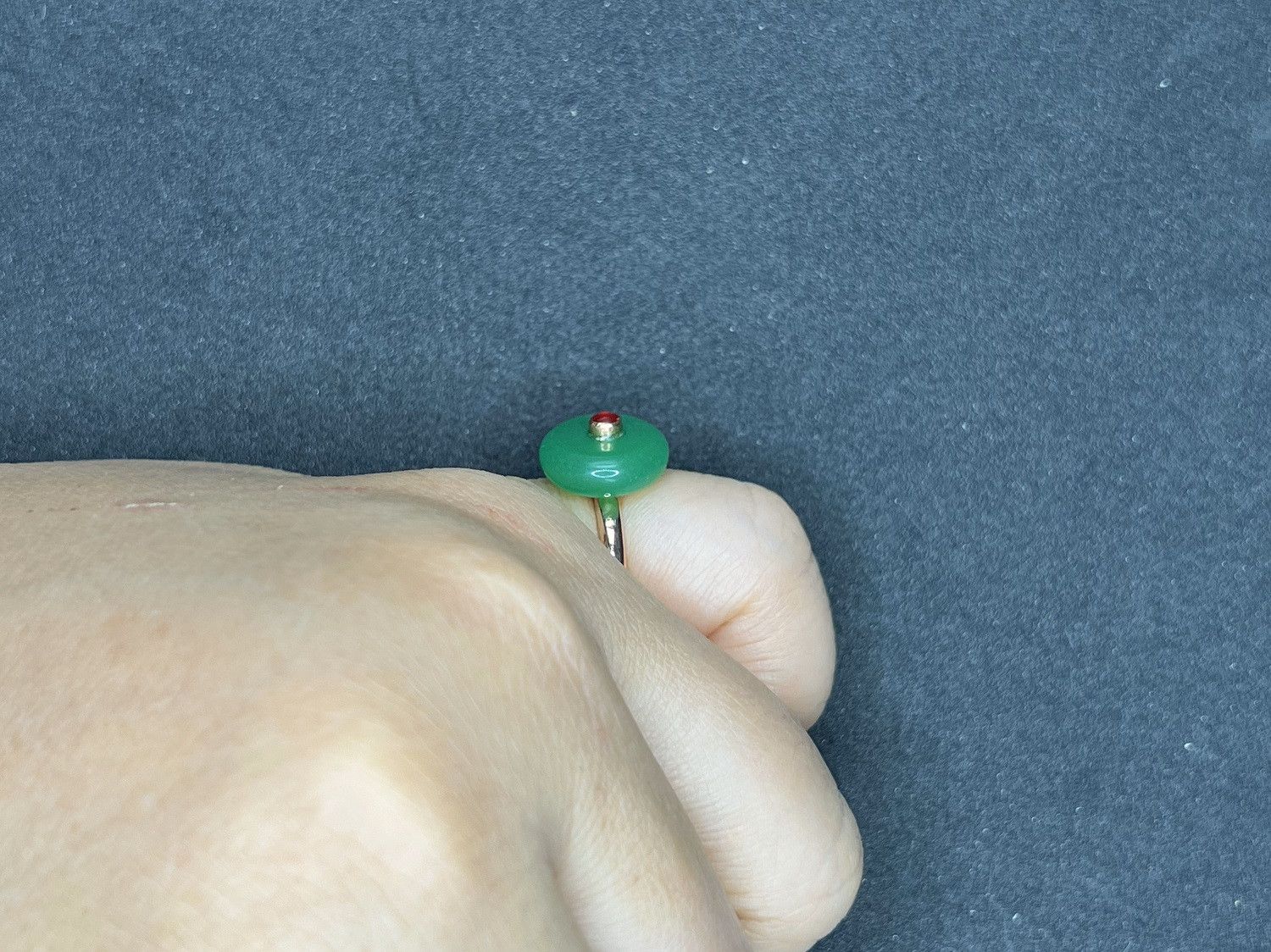Jewelry Green Jade Rose Gold Ring - Size 6.75 Size ONE SIZE - 5 Thumbnail