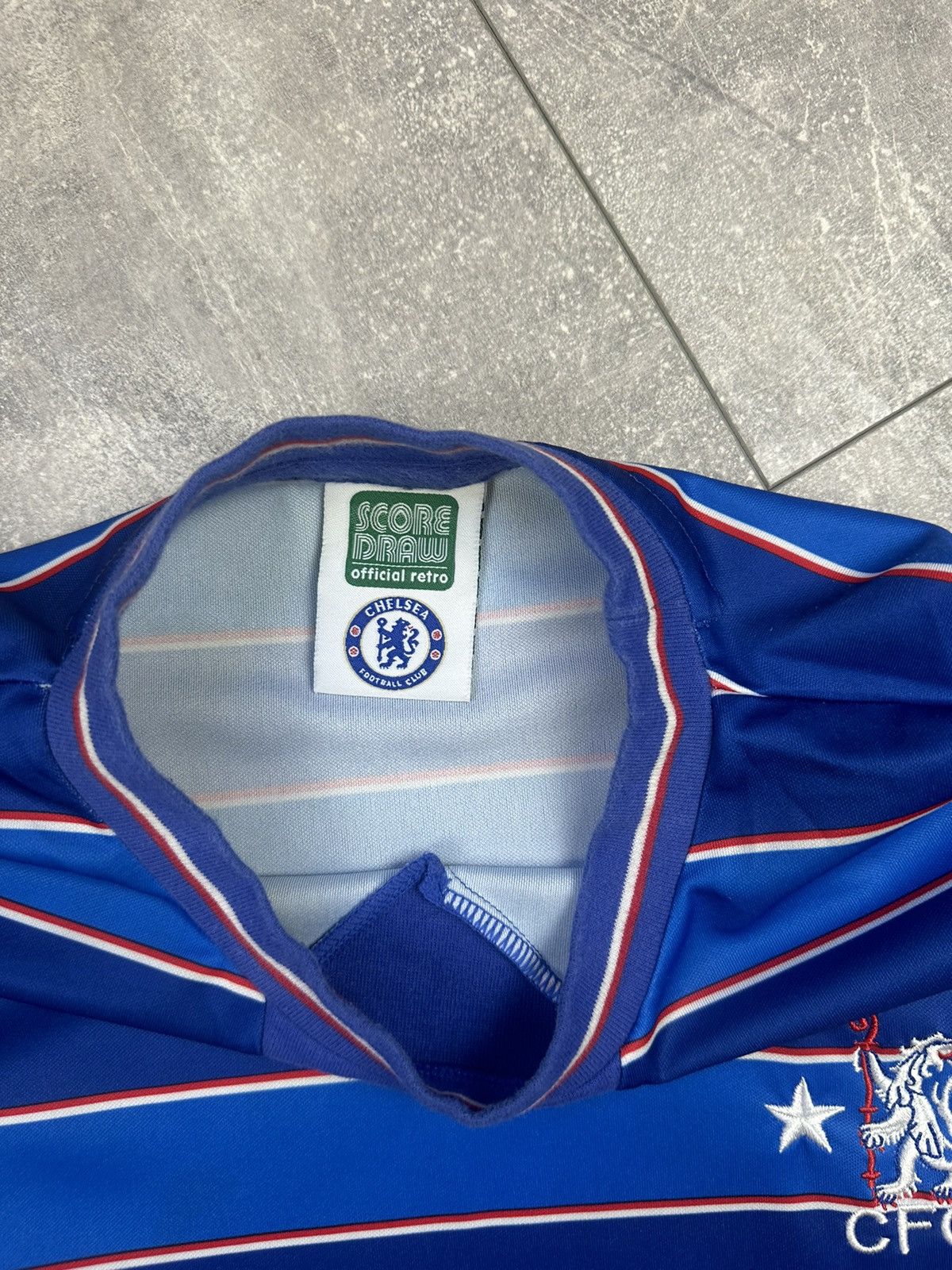 Vintage Vintage Score Draw Chelsea Official Retro Soccer Jersey Size US L / EU 52-54 / 3 - 8 Thumbnail