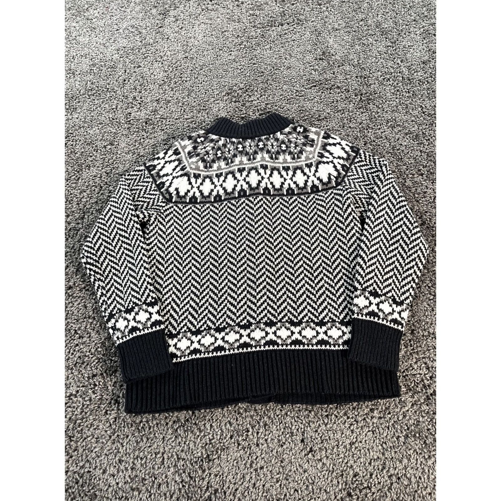 Lands' End Lands' End Cardigan Sweater Womens M Chunky-Knit Multicolor Button Cotton Gray Long Sleeve Collar Knit Shirt/ sweater Womens Size M / US 6-8 / IT 42-44 - 6 Thumbnail