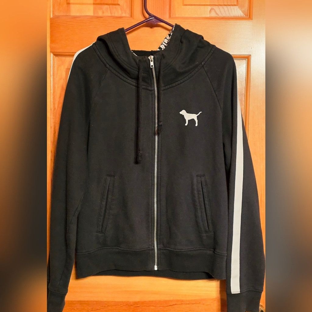 Victoria's Secret ☆RARE☆ PINK Victoria's Secret Black Yoga Hoodie Size L / US 10 / IT 46 - 2 Thumbnail
