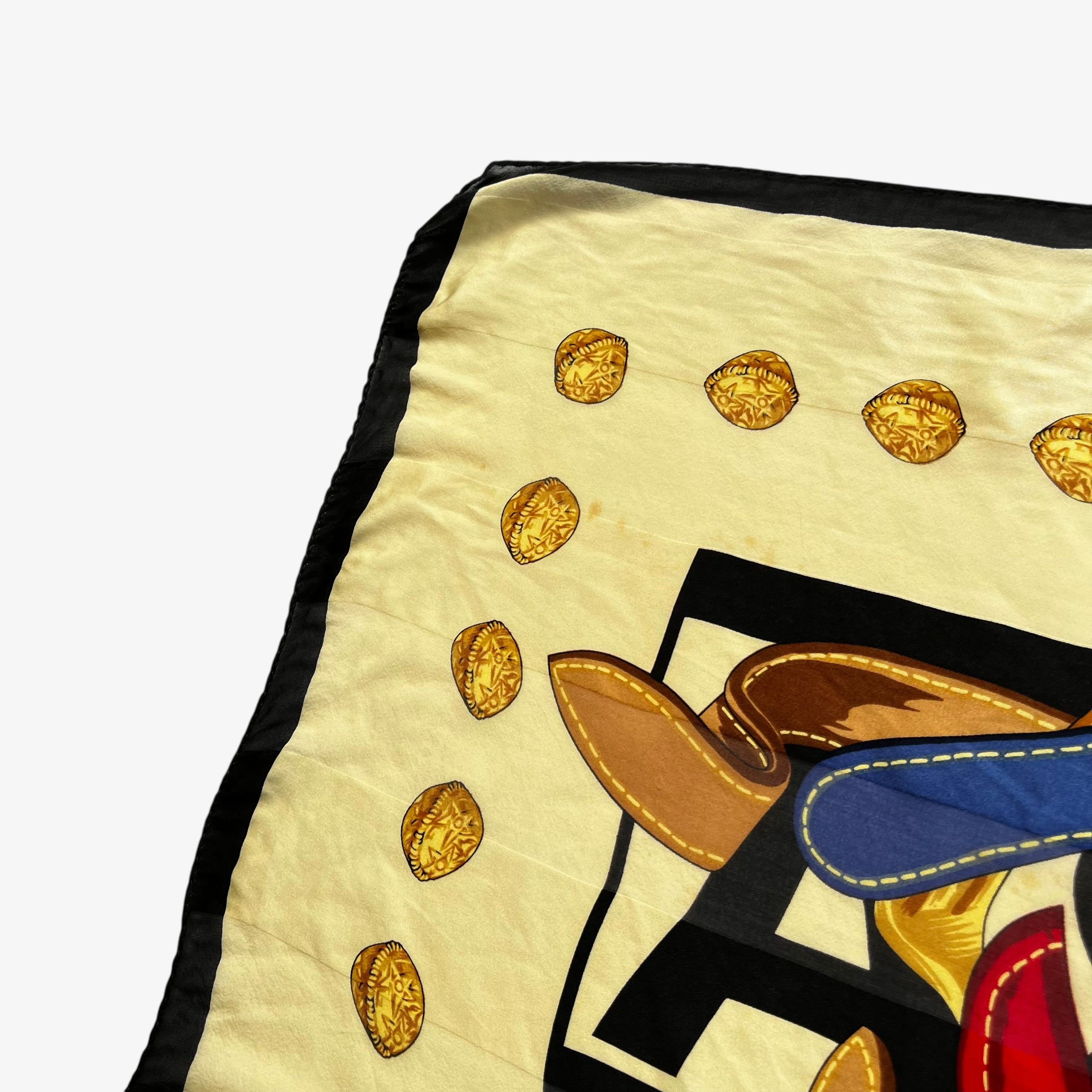 Paolo Gucci Vintage 80s Paolo Gucci Equestrian Buckle Print Silk Scarf Size ONE SIZE - 4 Thumbnail