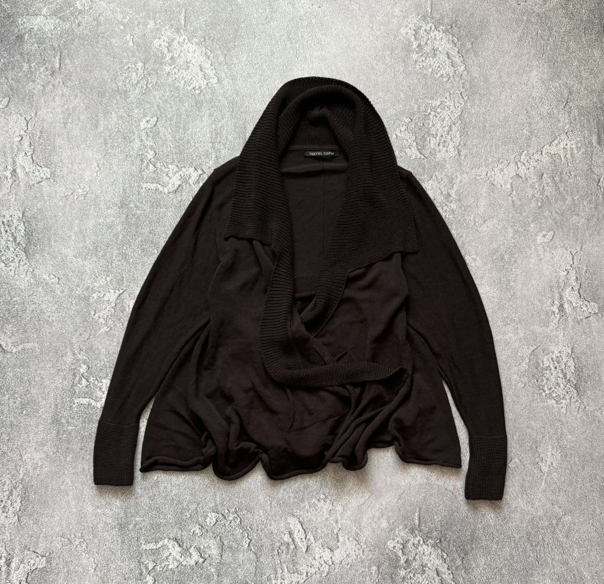 Vintage × hannes roether Hannes Roether XL brown knitwear cape poncho cardigan sweate Size XL / US 12-14 / IT 48-50 - 1 Thumbnail