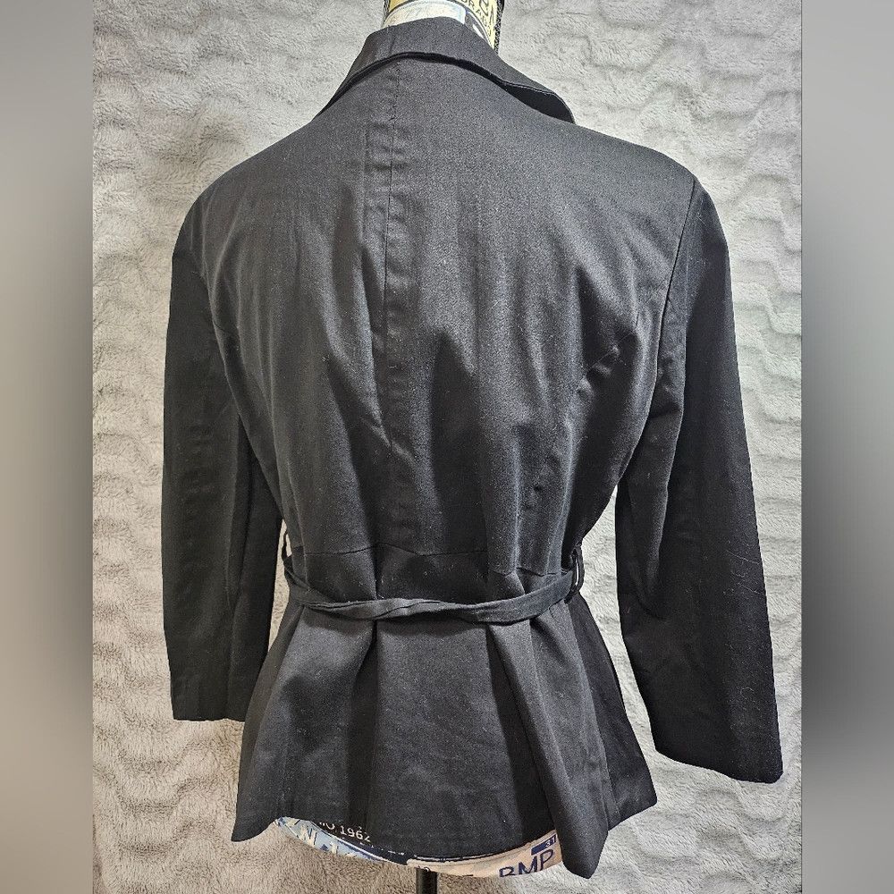 Sandro × Vintage Sandro Sportswear Black Belted Crop 3/4 sleeve Blazer Jacke Size M / US 6-8 / IT 42-44 - 3 Thumbnail