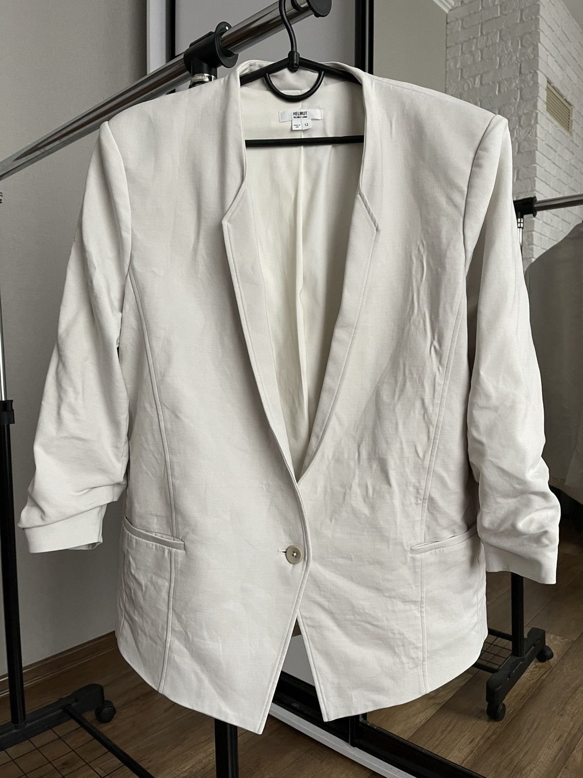 Helmut Lang Helmut Lang Ivory Women Coat Blazer USA Size XL / US 12-14 / IT 48-50 - 3 Thumbnail
