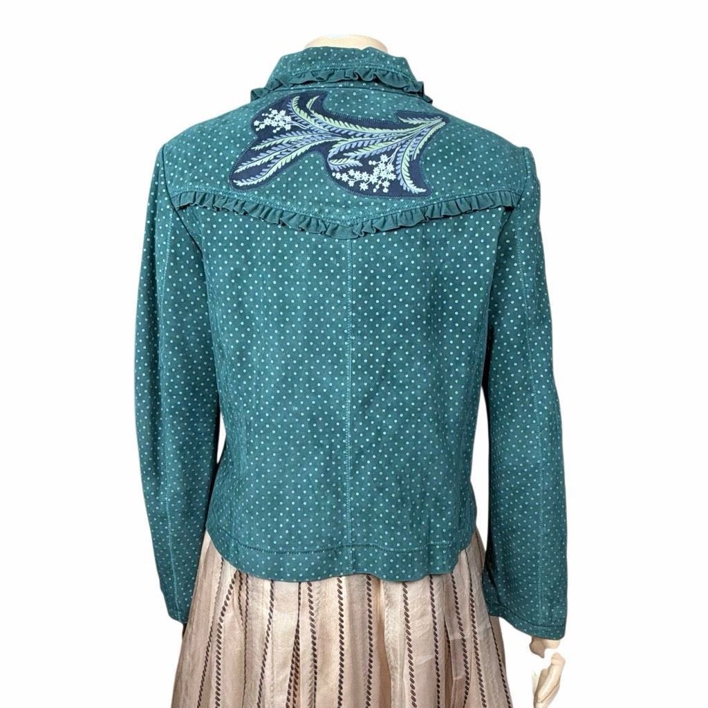 Zara NWT Zara Woman Green Lambskin Embroidered Jacket M Size M / US 6-8 / IT 42-44 - 10 Thumbnail