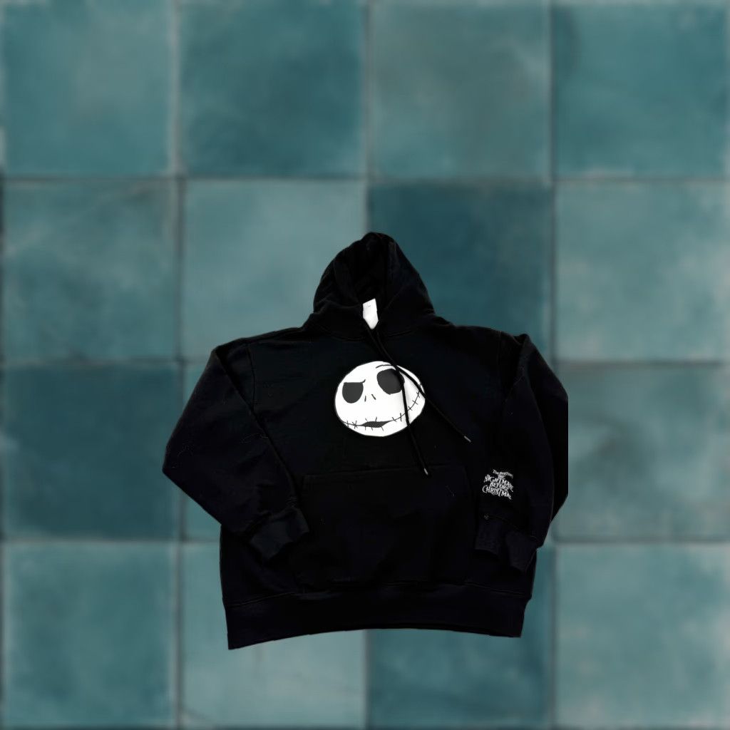 Disney Disney Nightmare Before Christmas Hoodie Mens Medium Black Jack Skellington Graphic Print Pullover Hooded Sweatshirt Halloween Size US M / EU 48-50 / 2 - 1 Thumbnail