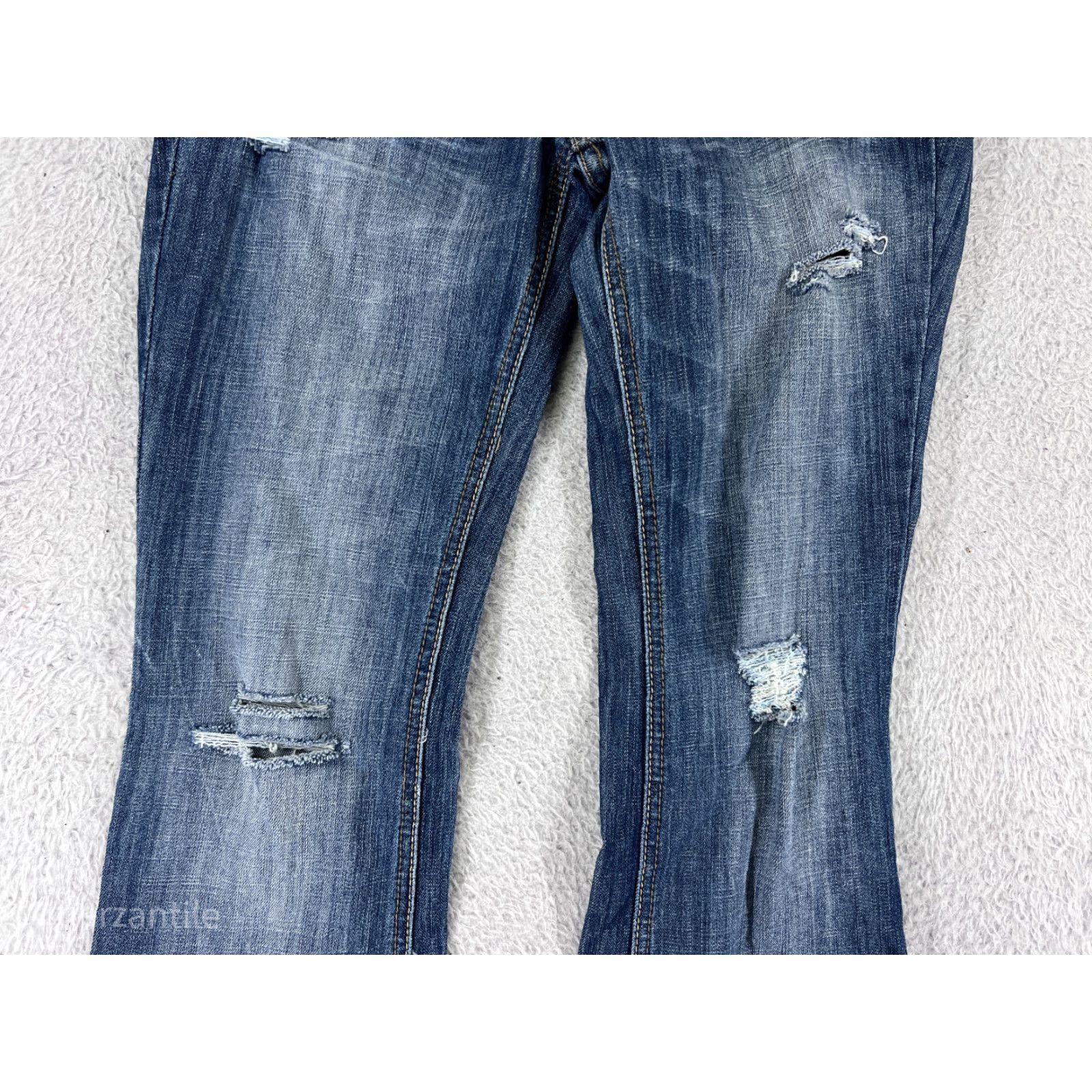 Vintage H&G Jeans Womens 7 Blue Denim Bootcut Distressed Embroidered 5-Pocket Cotton Blend Regular Blue 1900s? Size 28" / US 6 / IT 42 - 7 Thumbnail