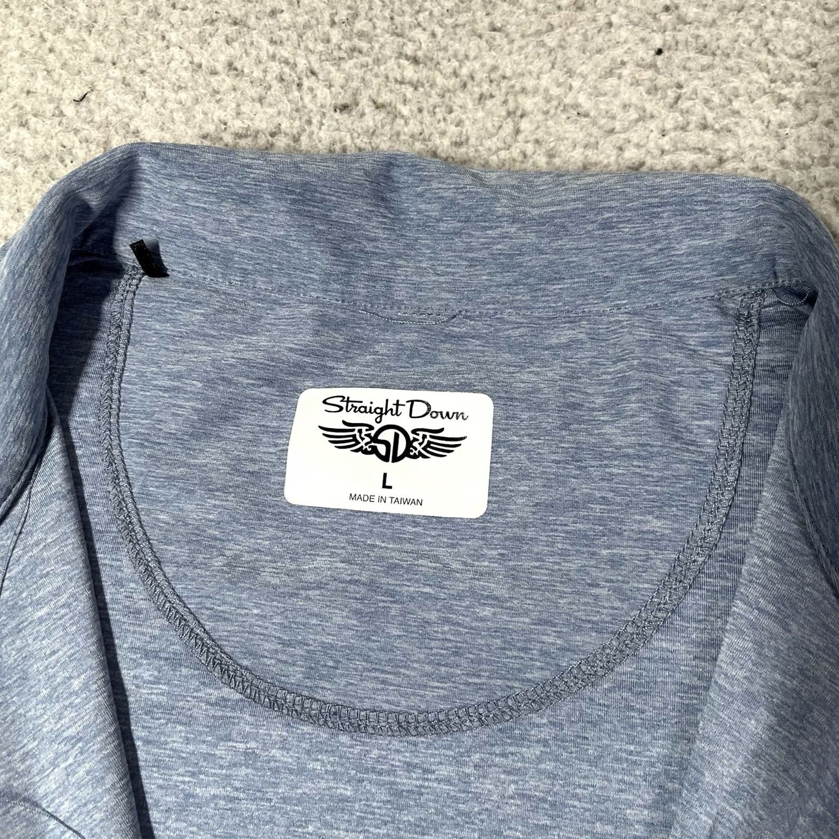 Vintage Straight Down 1/4 Zip Pullover Mens Lightweight Stretch Performance Long Sleeve Shirt Size US L / EU 52-54 / 3 - 2 Thumbnail