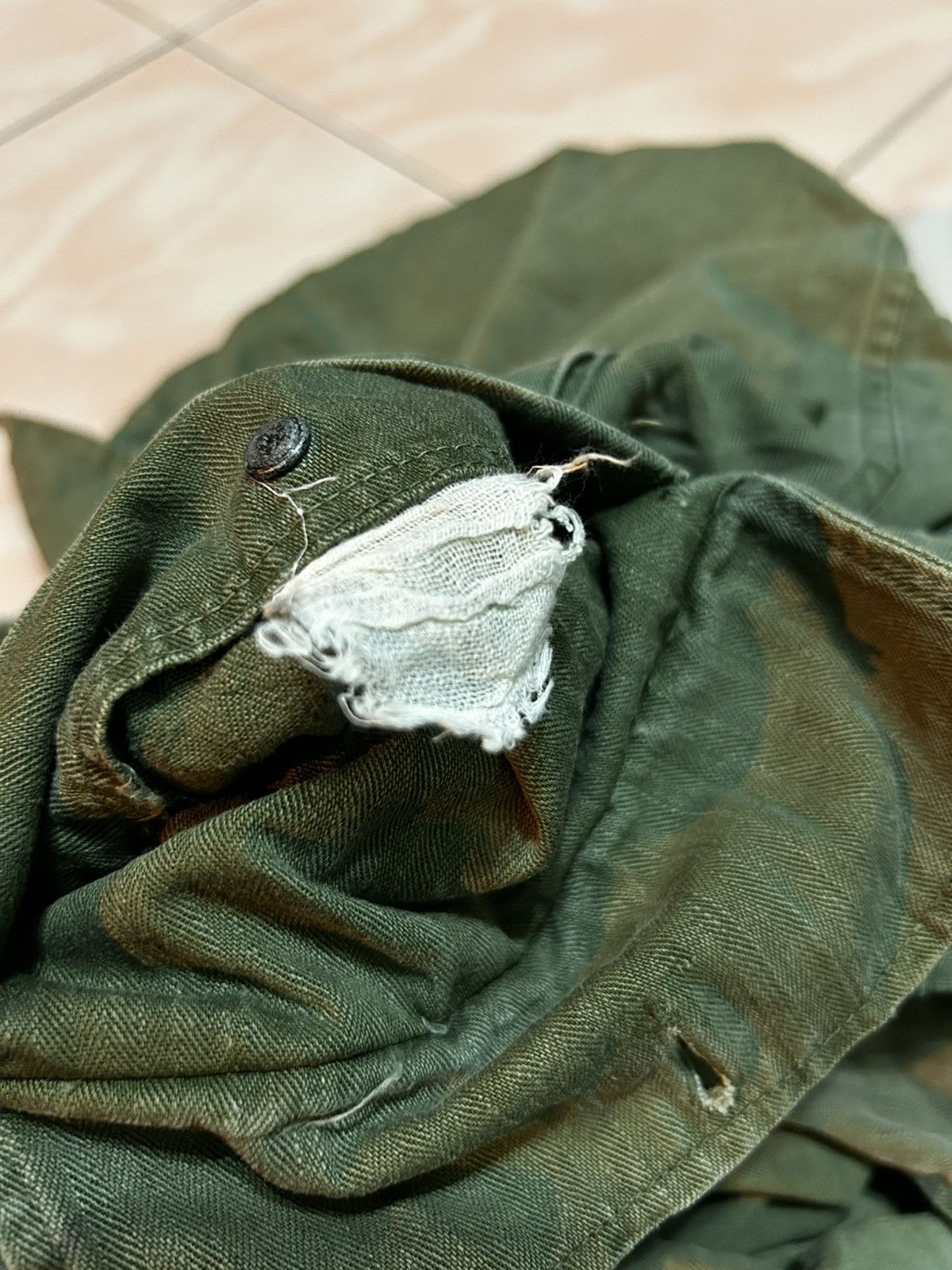 Vintage Vintage 40’s WW2 US ARMY HBT 13 STARS MILITARY SHIRT Size US L / EU 52-54 / 3 - 10 Thumbnail