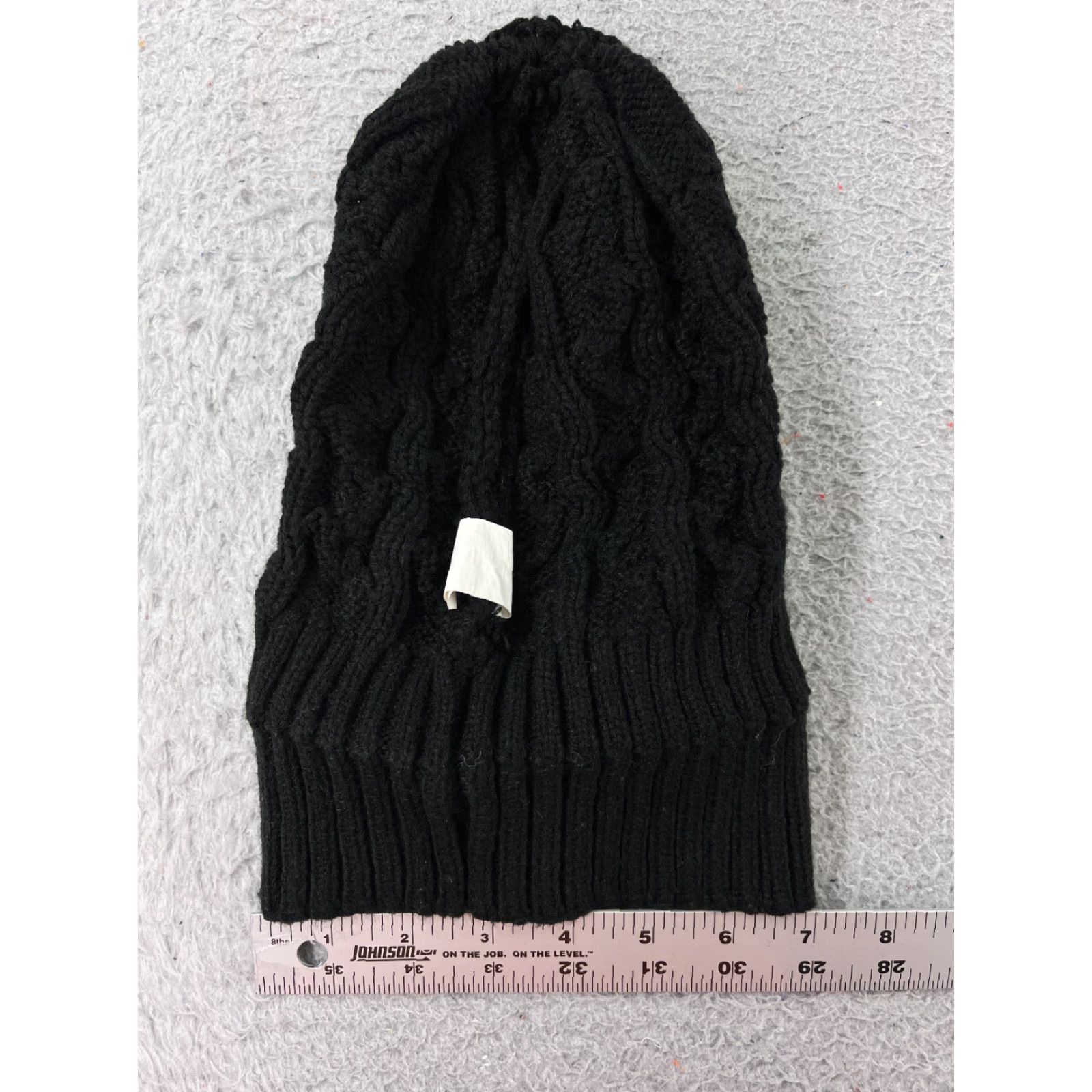 Vintage WOMEN Beanie Toque Black Cable Knit 1 Size 100% Acrylic Knit Hat Winter Ski Snow Adult One Size Black Beanie Womens Size ONE SIZE - 4 Thumbnail