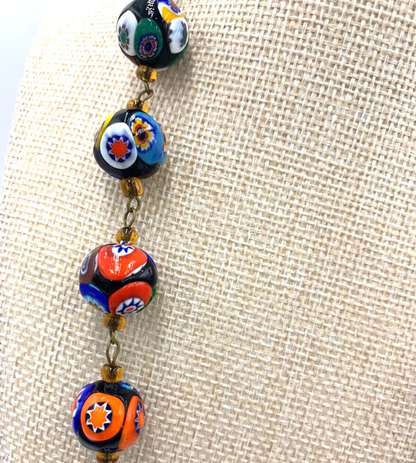 Other Millefiori Murano Moretti Necklace Gold Over Sterling Italy Size ONE SIZE - 2 Thumbnail