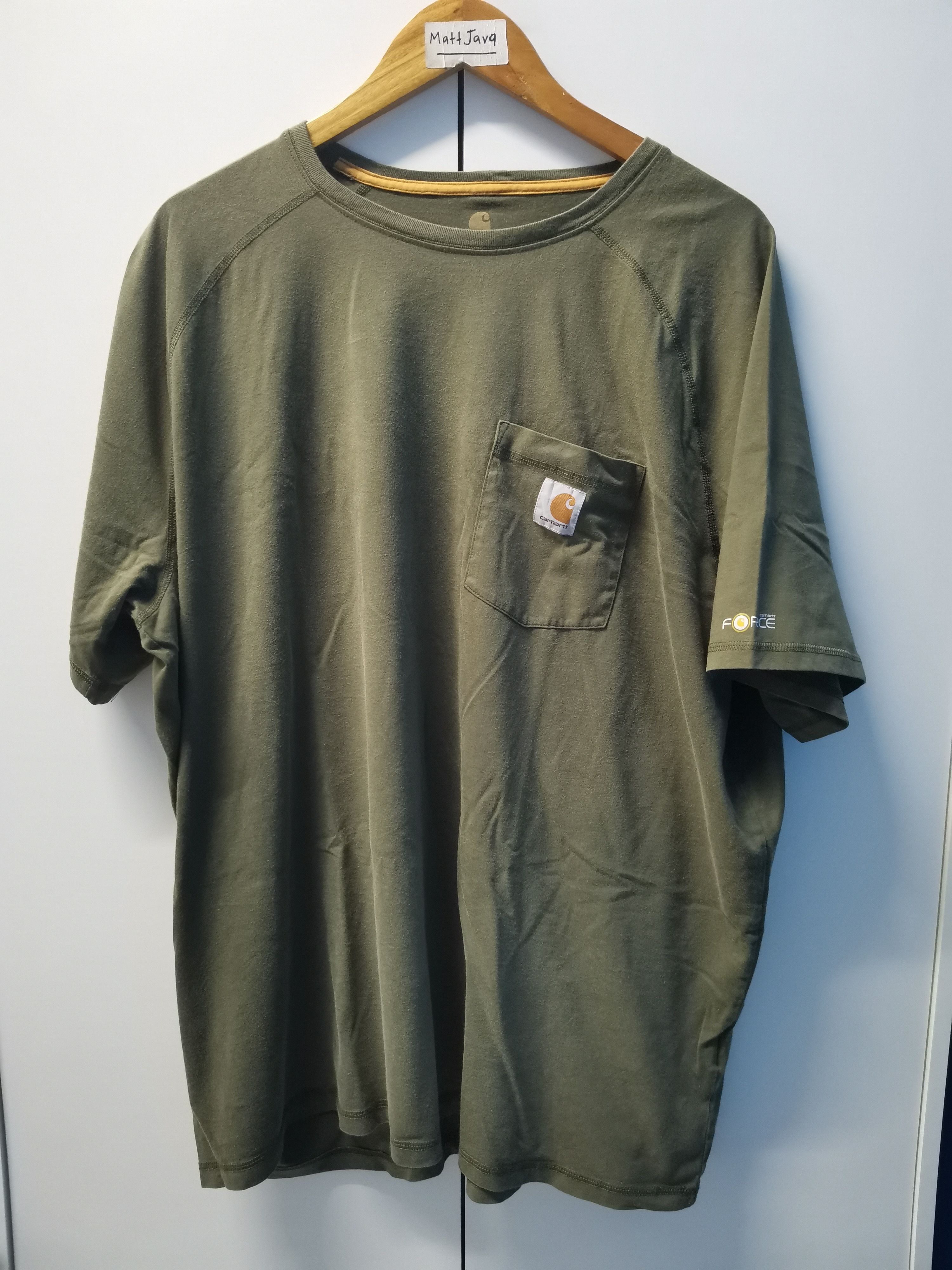 Carhartt Vintage Carhatt Relaxed Fit Single Pocket Tee Army Green Size US XXL / EU 58 / 5 - 1 Thumbnail