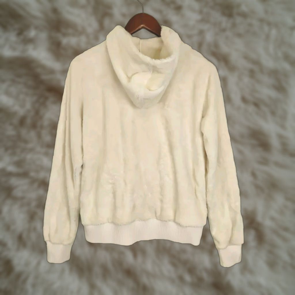 Prana prAna Hoodie Full Zip Fuzzy Logo Zipper White Womens S Small Cream Ivory Size S / US 4 / IT 40 - 1 Thumbnail