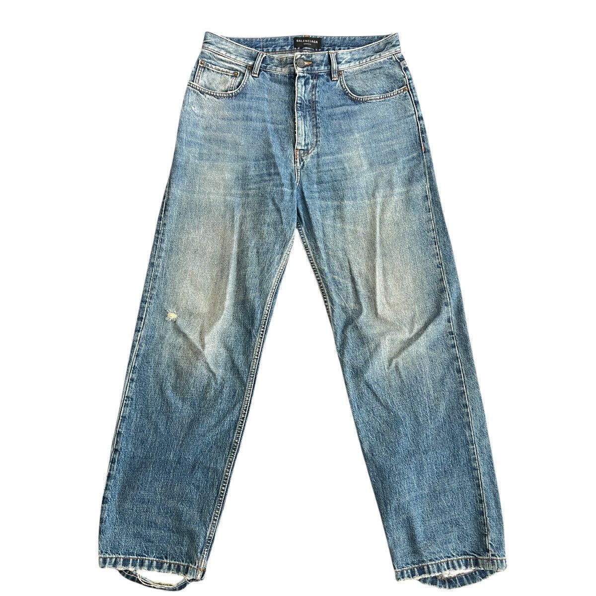 Balenciaga BALENCIAGA 2023SS Damaged Hem Loose Fit Denim Jeans S Size US 32 / EU 48 - 1 Thumbnail
