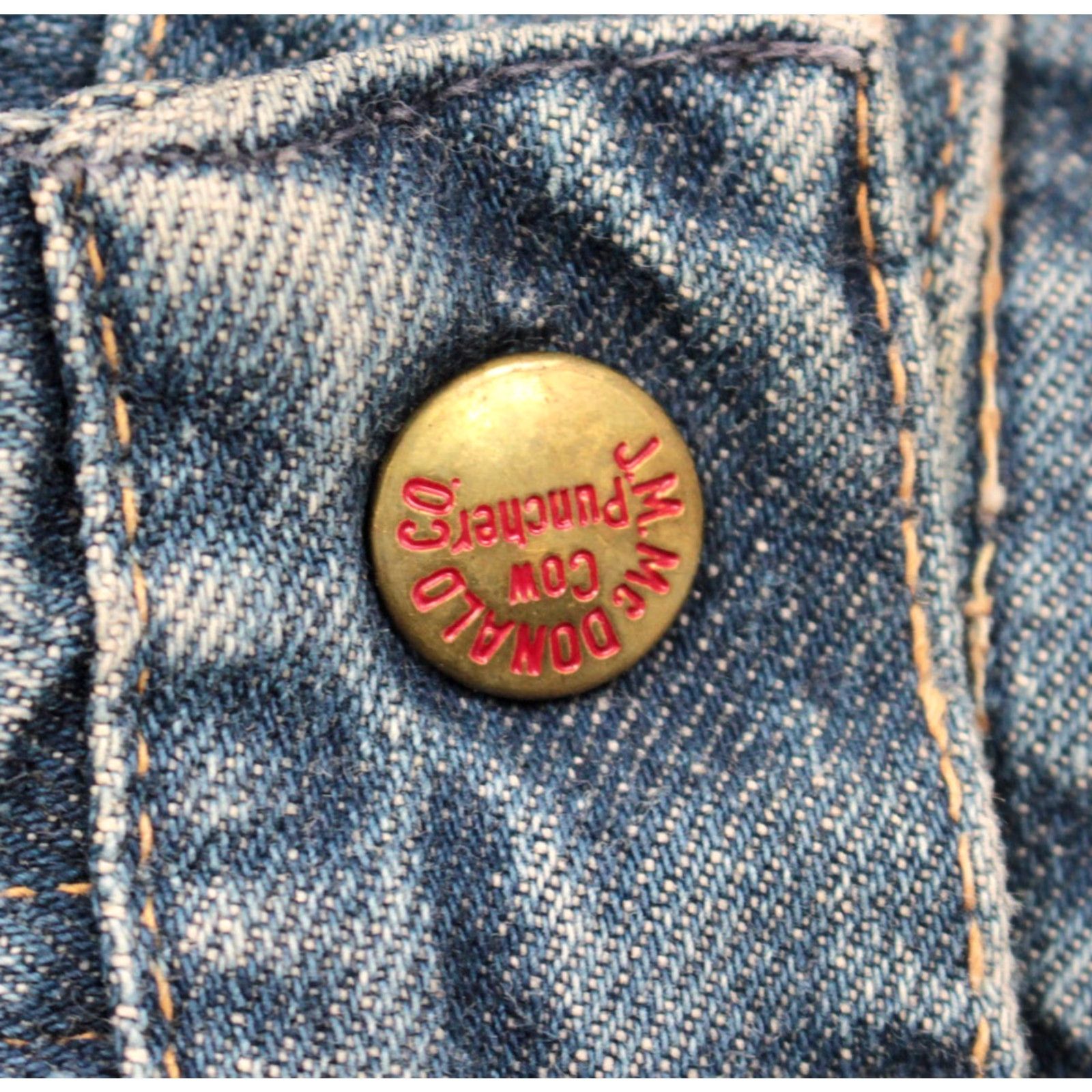 Vintage 60s Selvage Jeans VTG J.M. McDonald Co. Blue Denim 28.5x31.75 Regular 1960s Mens Boys Rockabilly Jeans Size US 29 - 5 Thumbnail