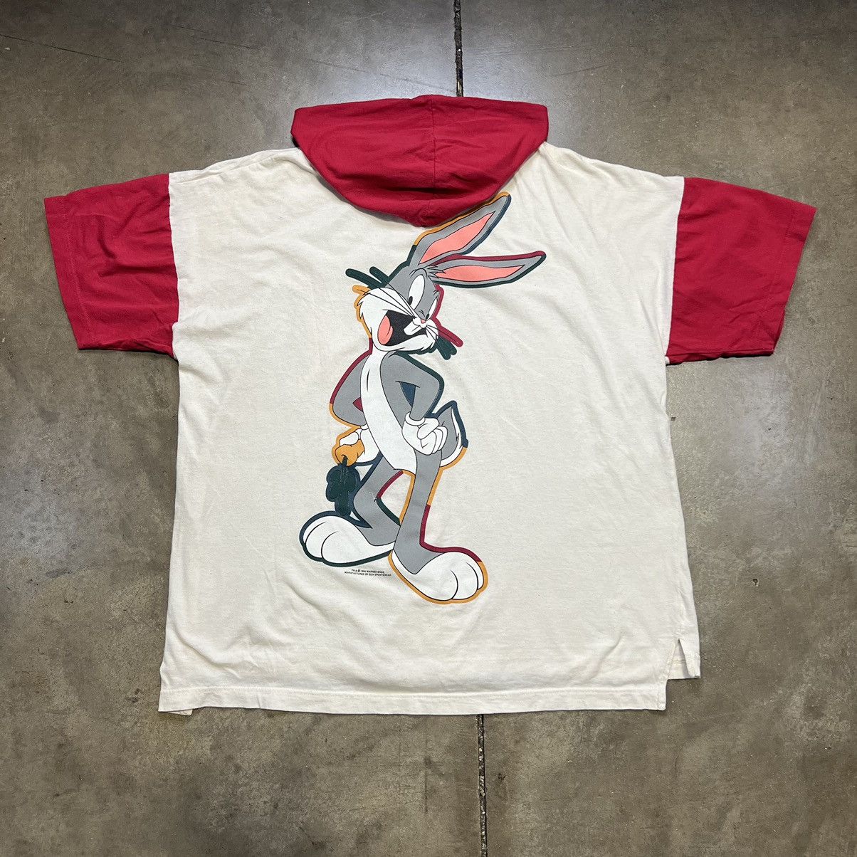 Vintage × Warner Bros Vintage 90s Bugs Bunny Looney Tunes Hoodie Graphic Tee Size US L / EU 52-54 / 3 - 4 Thumbnail