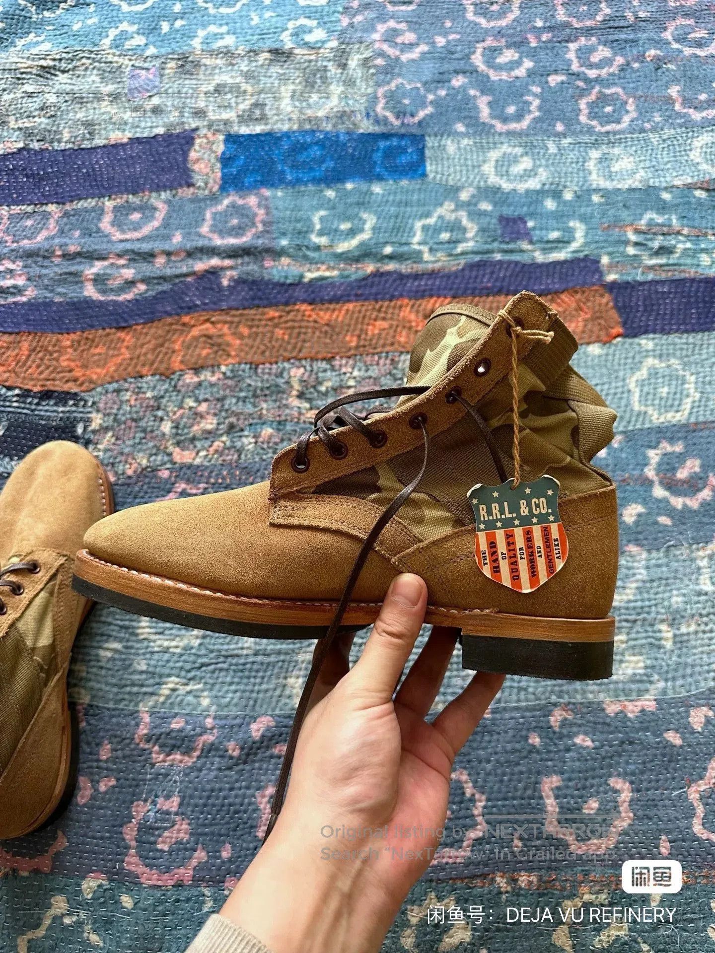 RRL Ralph Lauren rrl camouflage patchwork ankle boots. Size US 9 / EU 42 - 1 Thumbnail