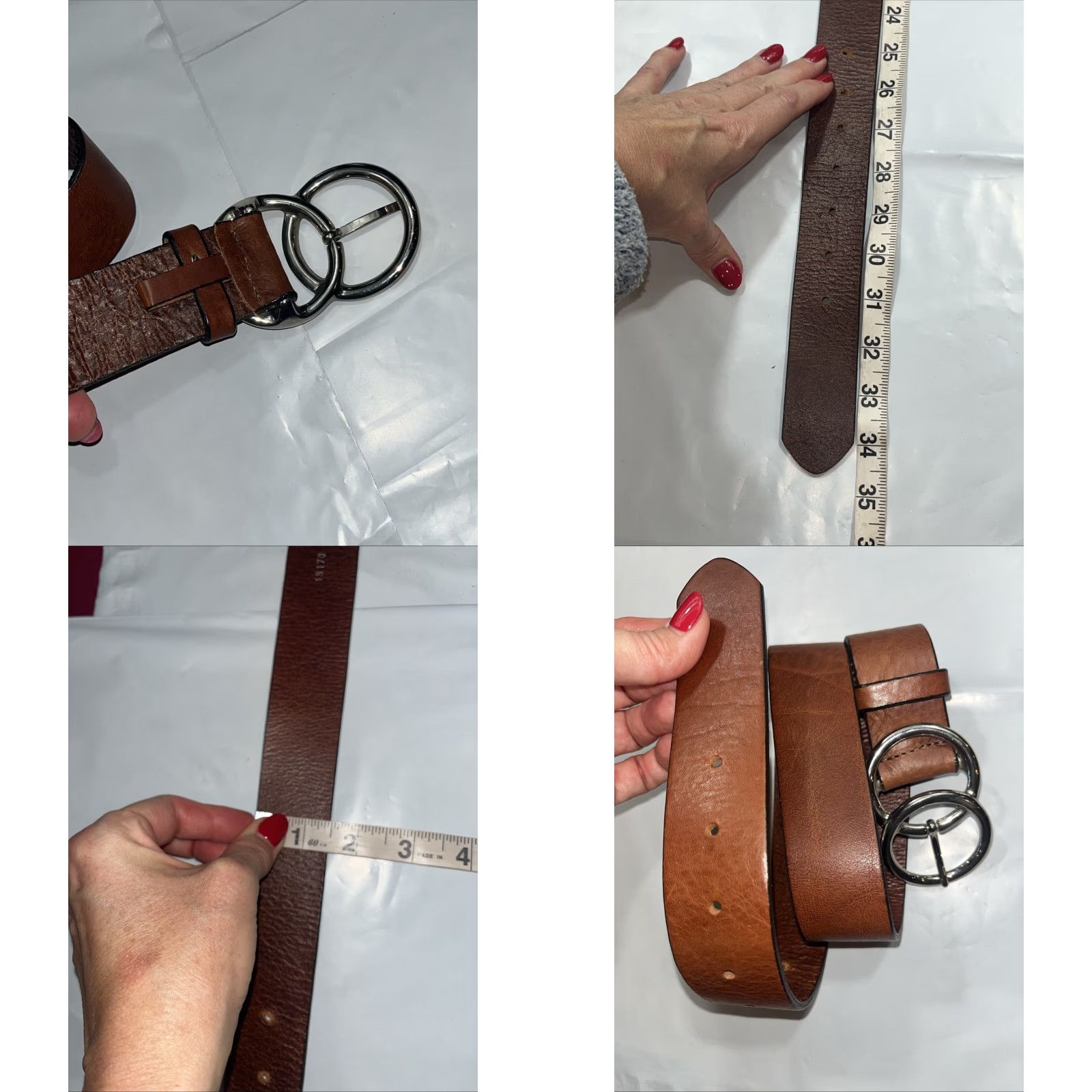 Old Navy Old Navy Belt—Brown Leather Belt Women’s Medium 25-31” Adjustable Buckle Italian Leather USA Made Size ONE SIZE - 8 Thumbnail