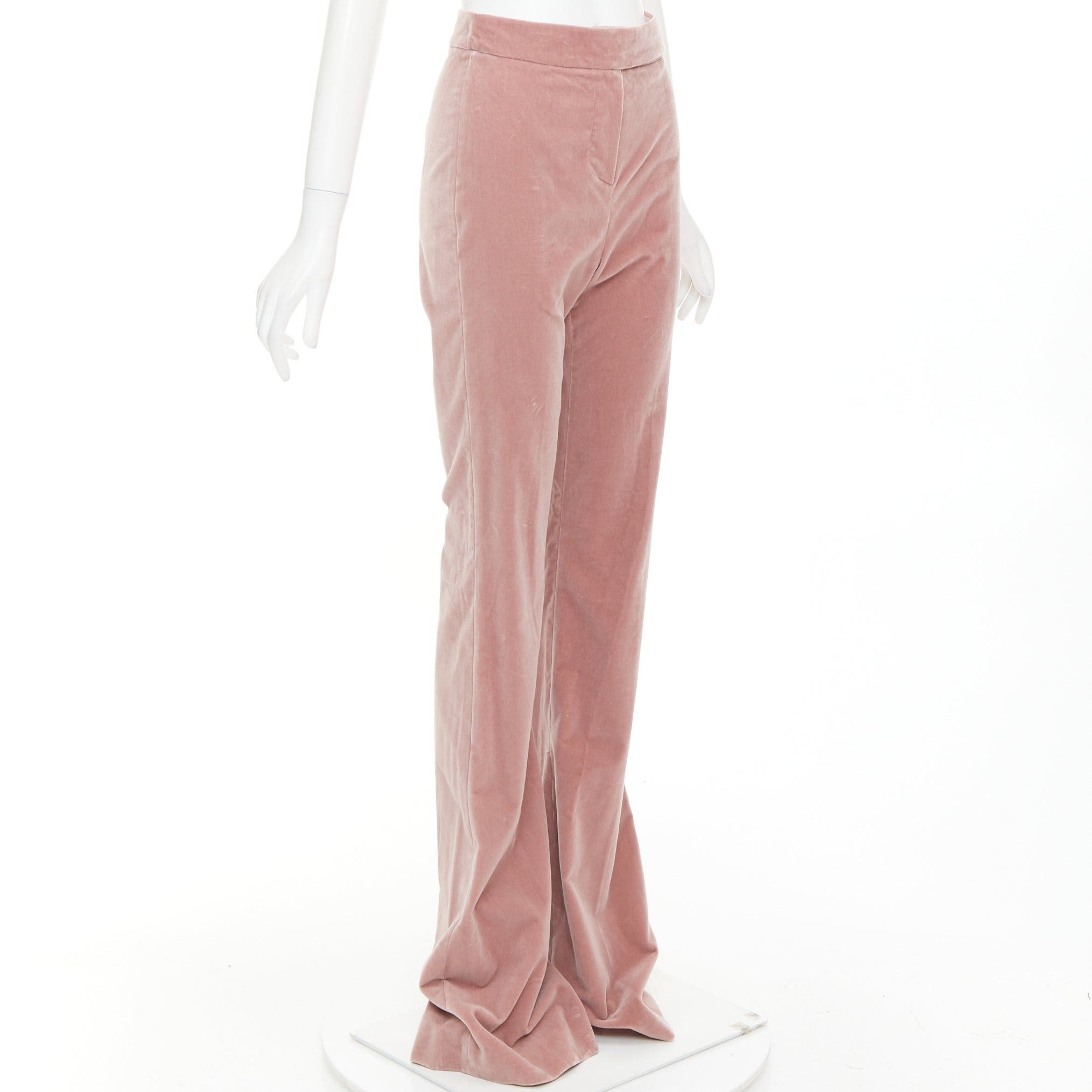 Alexandre Vauthier ALEXANDRE VAUTHIER blush pink velvet high waisted extra flare pants Size 26" / US 2 / IT 38 - 1 Thumbnail