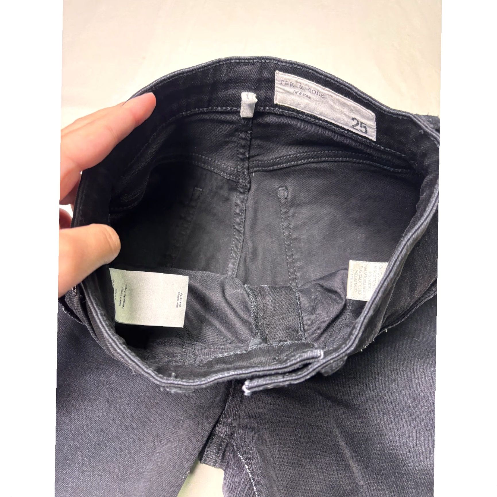 Rag & Bone Rag & bone Jane Super High Rise Skinny Jeans Black Womens 25X29 YKK Zip Slim Rise High Ankle Zip 5-Pocket Denim Jewelry? Size 42" / US 20 - 4 Thumbnail