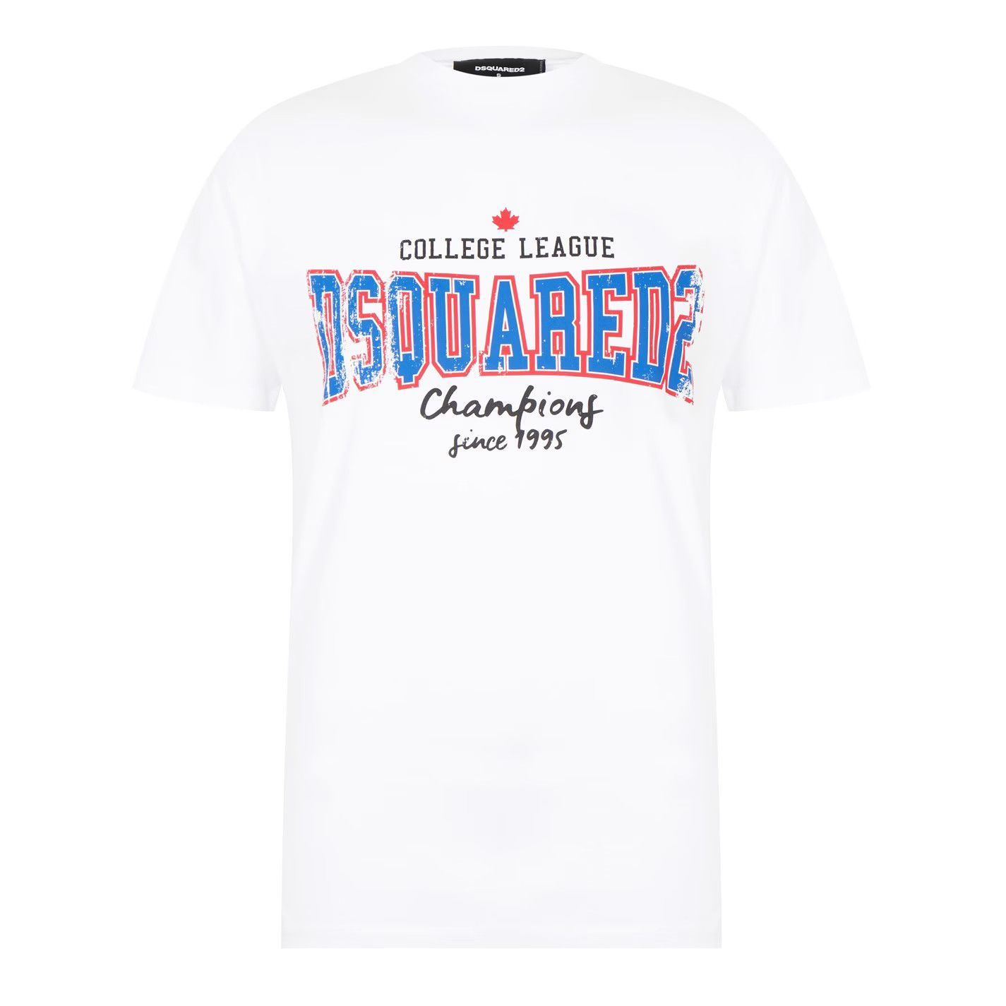 Dsquared2 o1g2r1mq0426 College Print Cotton T-Shirt in White Size US XXL / EU 58 / 5 - 1 Thumbnail