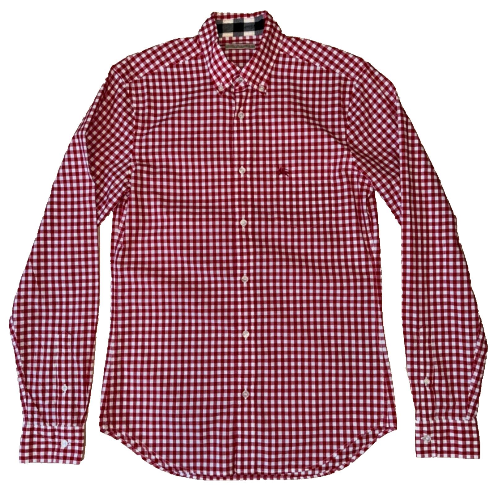 Burberry Burberry Brit Red White Gingham Nova Check Print Button Size US S / EU 44-46 / 1 - 1 Thumbnail