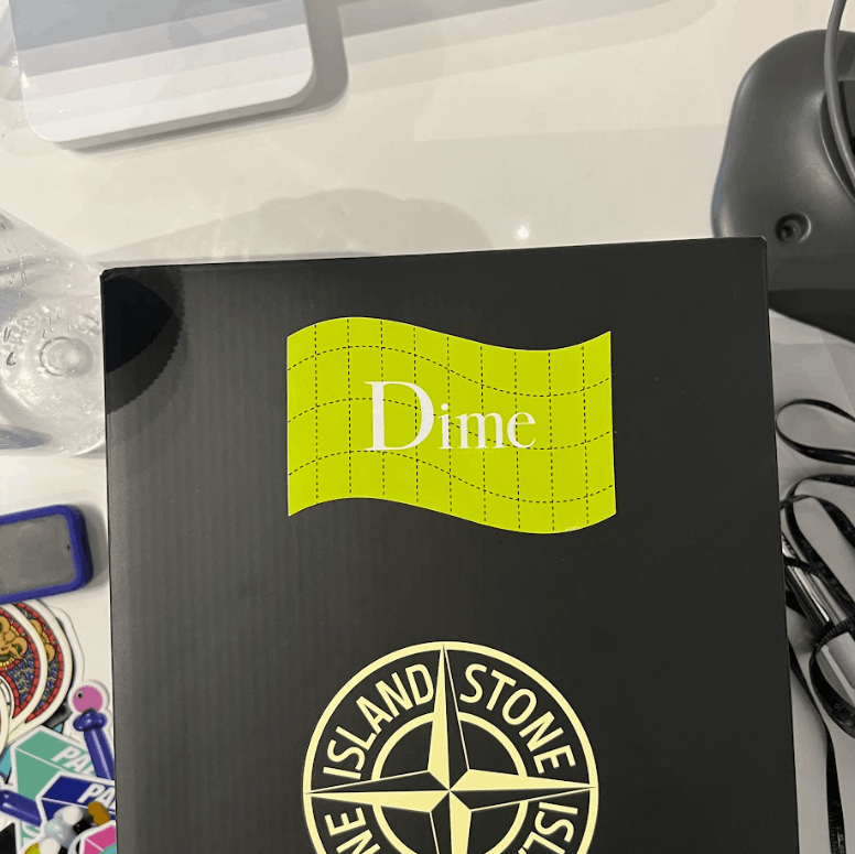 Dime Dime Wave Sticker Neon Yellow Grid Size ONE SIZE - 2 Thumbnail