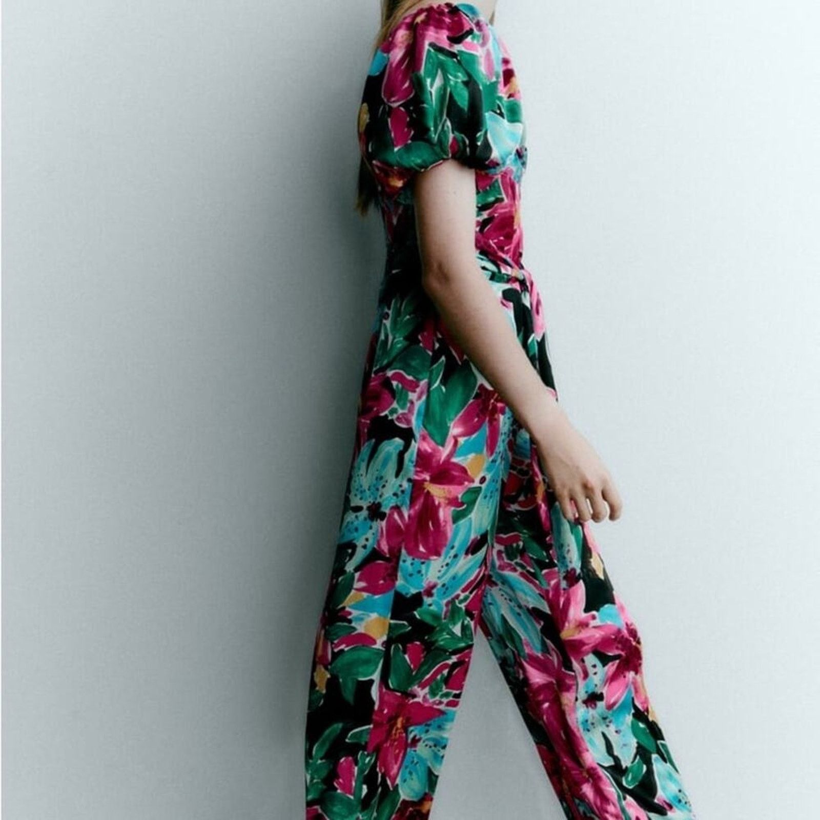 Zara ZARA FLORAL PRINT JUMPSUIT MULTICOLORED Size 26" / US 2 / IT 38 - 11 Thumbnail