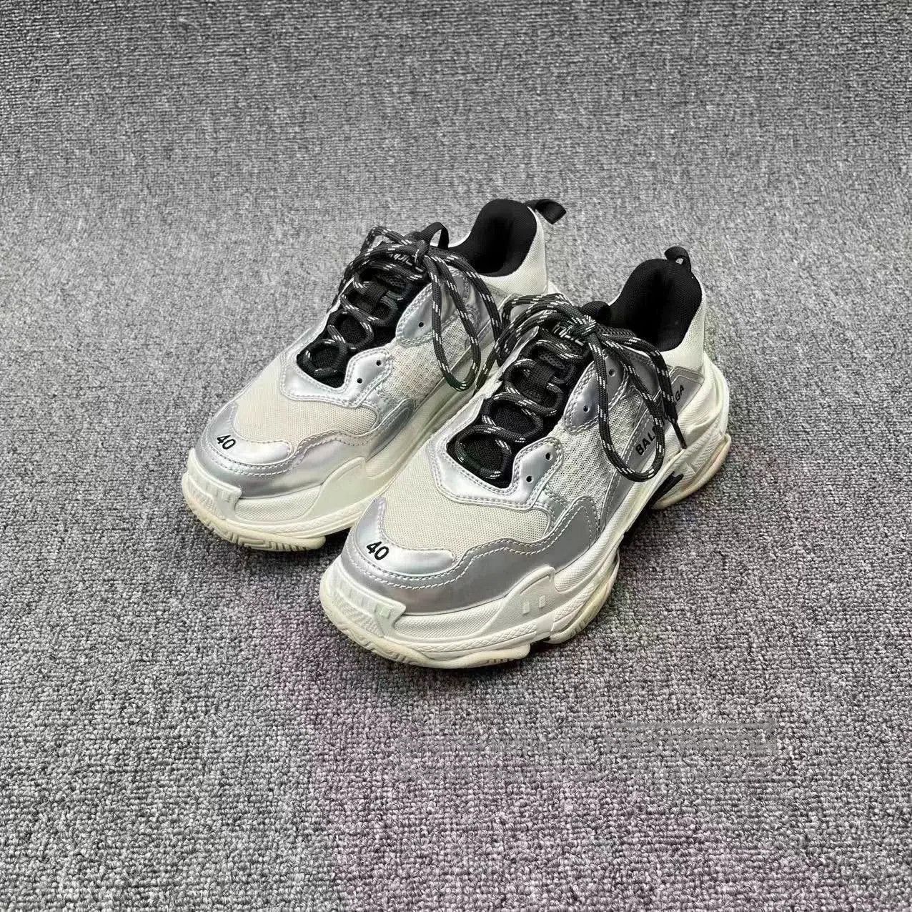Balenciaga Balenciaga Triple S Silver Mirror Dad Sneakers. Size US 7.5 / EU 40-41 - 1 Thumbnail