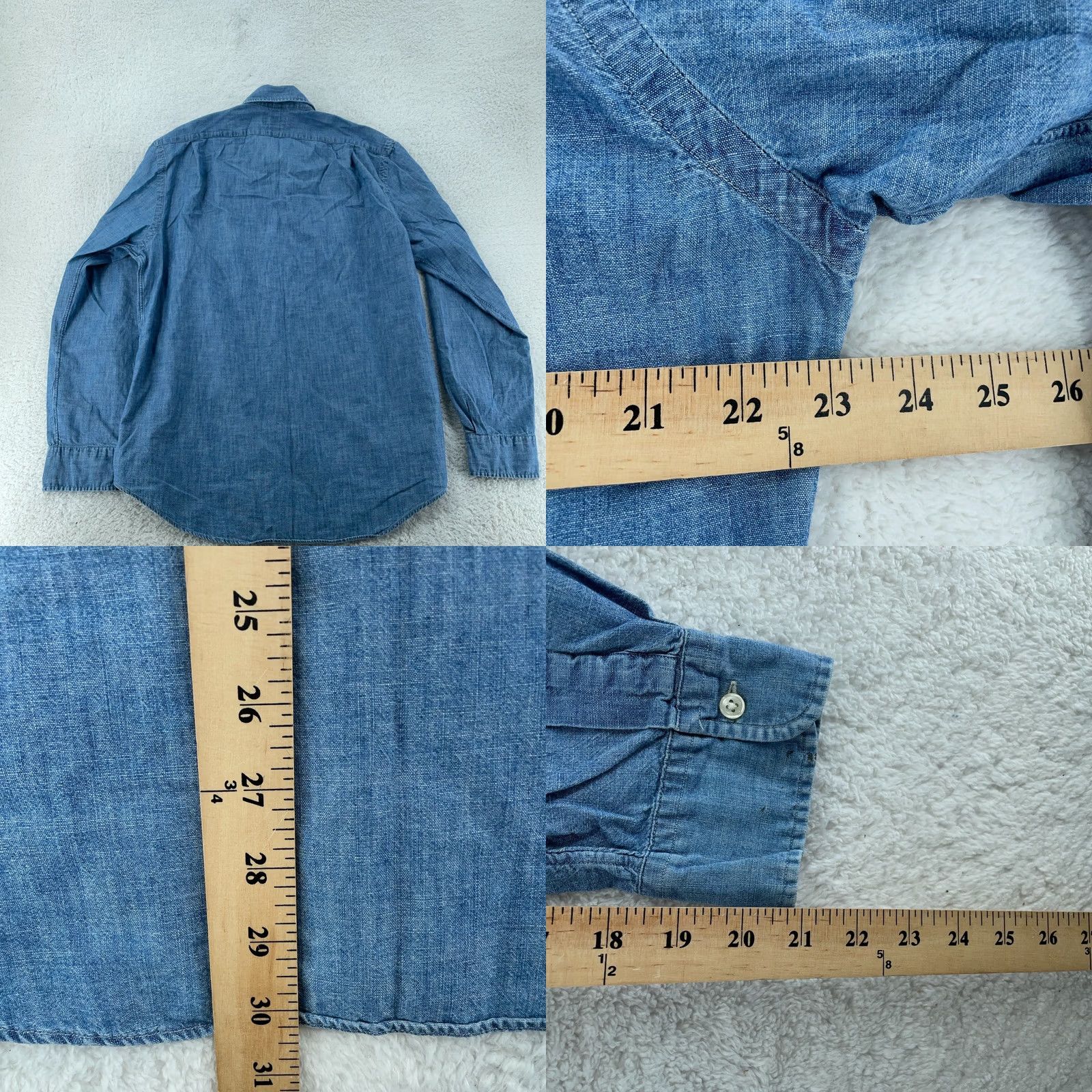 Polo Ralph Lauren Polo Ralph Lauren Shirt Mens XL Blue Indigo Denim Long Sleeve Collared Button Up Size US XL / EU 56 / 4 - 8 Thumbnail
