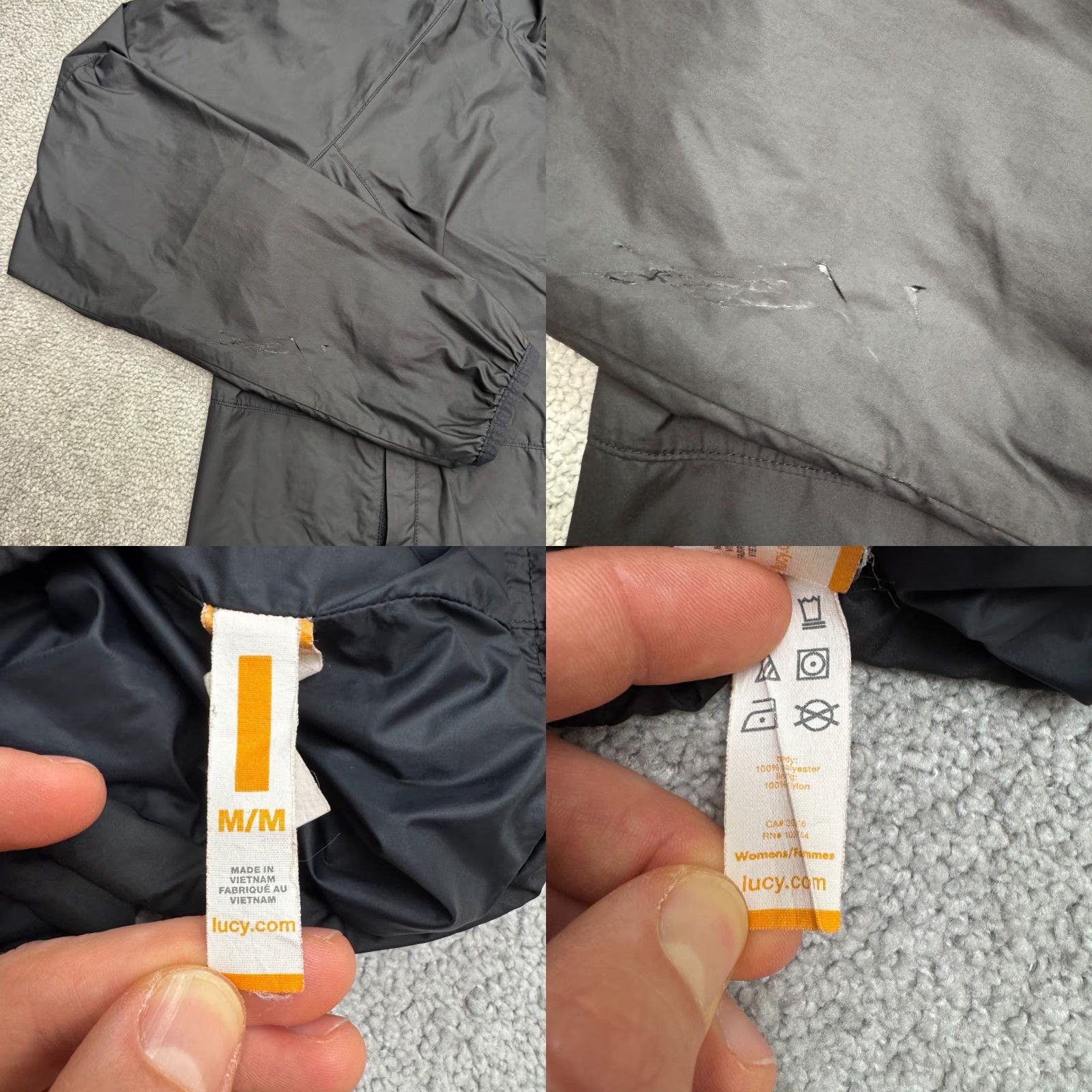Vintage Lucy Windbreaker Hoodie Jacket Womens M Black Outdoor Active Size M / US 6-8 / IT 42-44 - 8 Thumbnail