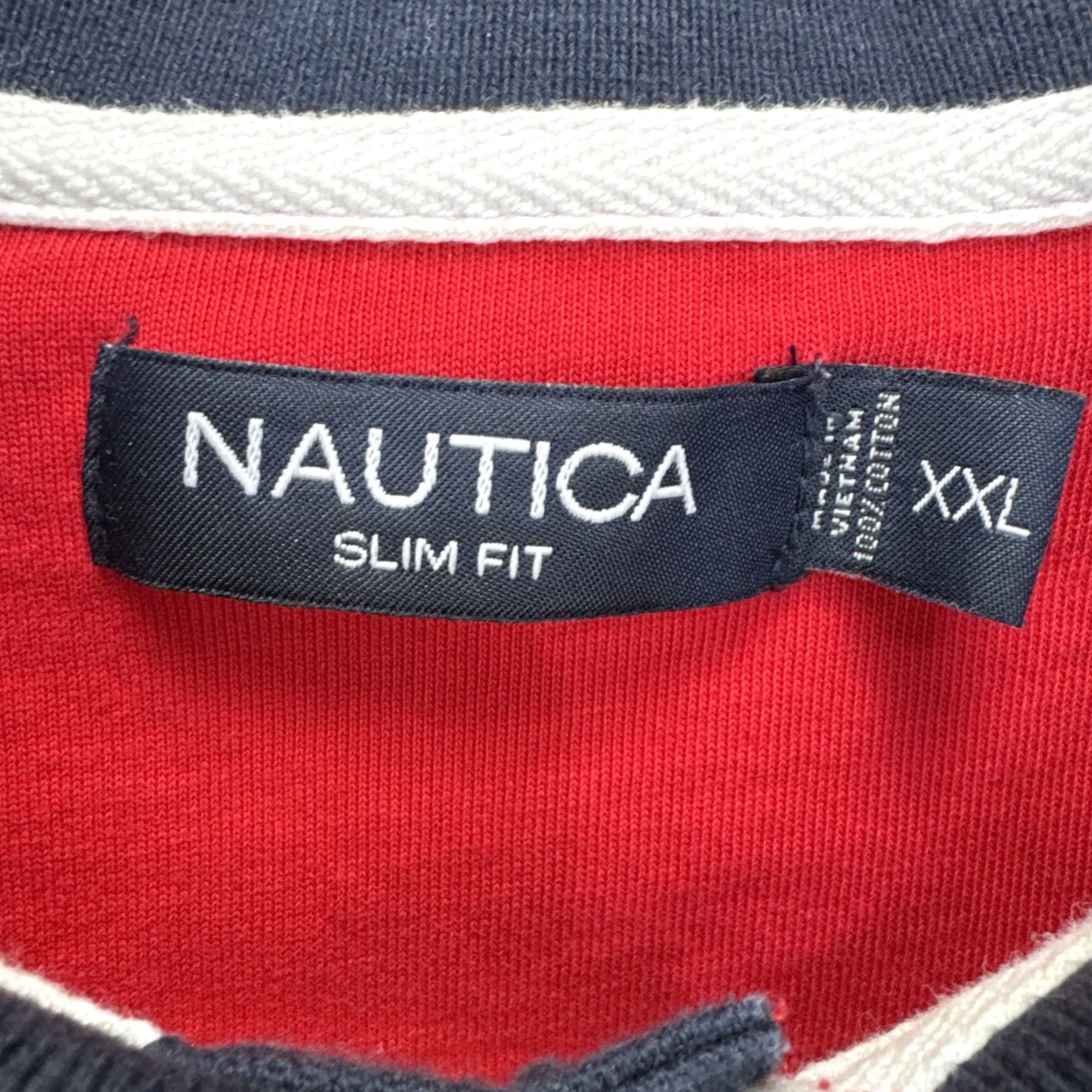 Nautica Nautica Polo Shirt Mens XXL Red White Blue Short Sleeve Sailing USA Polo Shirt Malinputs? Wait. Size US XXL / EU 58 / 5 - 2 Thumbnail