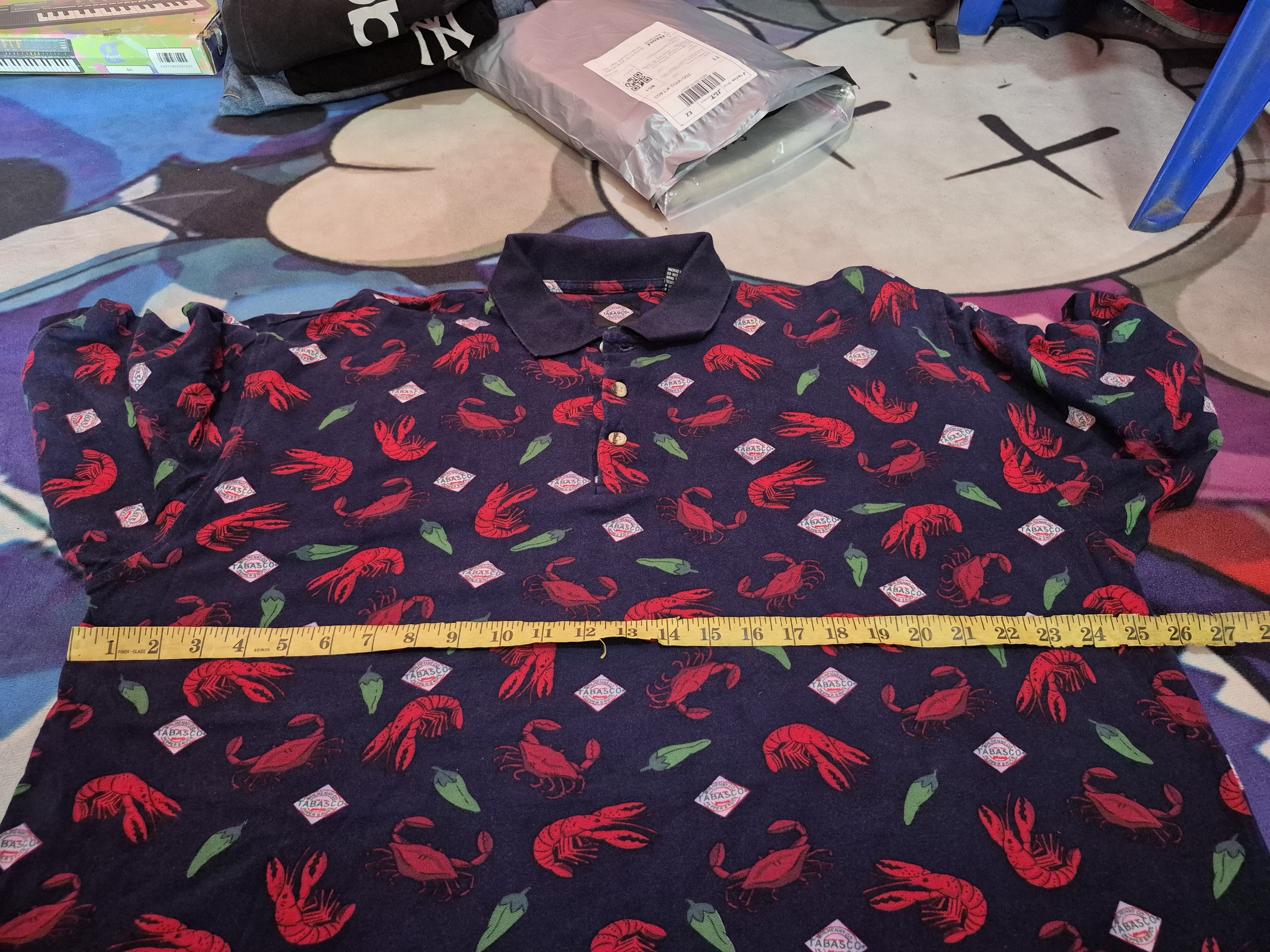 Tabasco 🔥 Tabasco Fullprint Sea Creatures Motives Polo Tee Size US XL / EU 56 / 4 - 10 Thumbnail