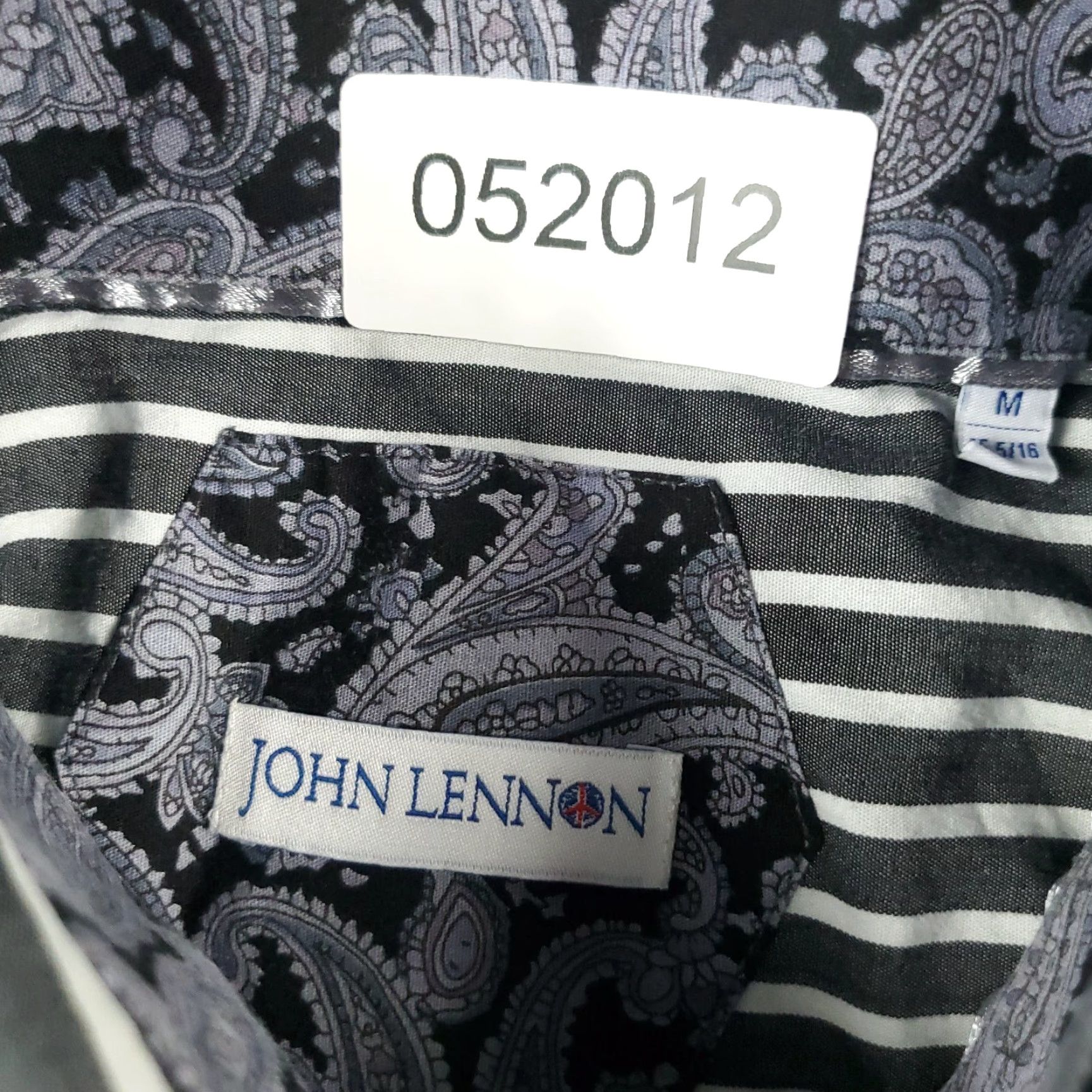Vintage VINTAGE John Lennon Mens Shirt Long Sleeve Collared Button Up Cotton Gray Striped Casual Classic Modern Size US M / EU 48-50 / 2 - 6 Thumbnail