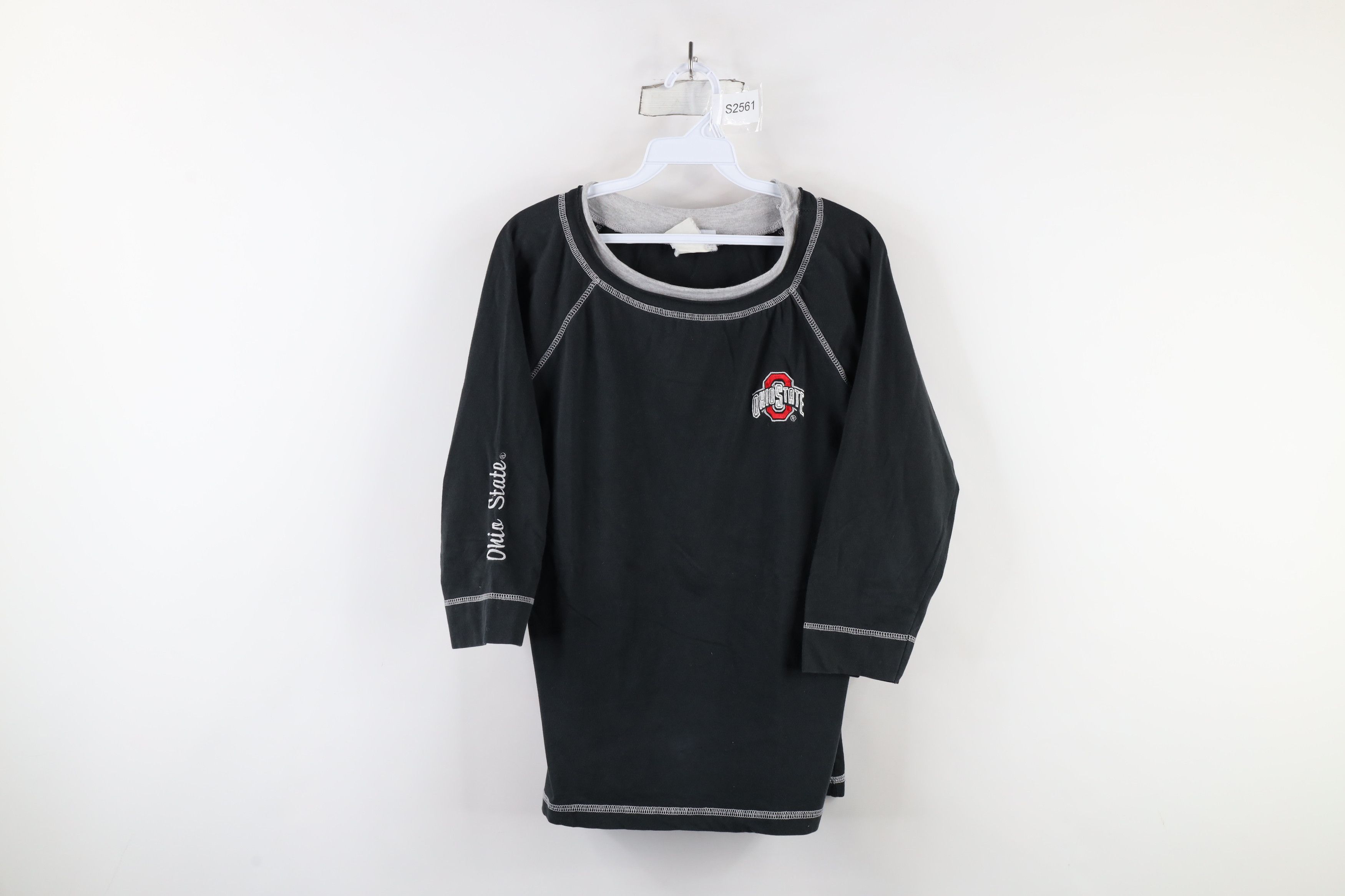 Vintage Vintage 90s Marled Ohio State University 3/4 Raglan T-Shirt Size M / US 6-8 / IT 42-44 - 1 Thumbnail
