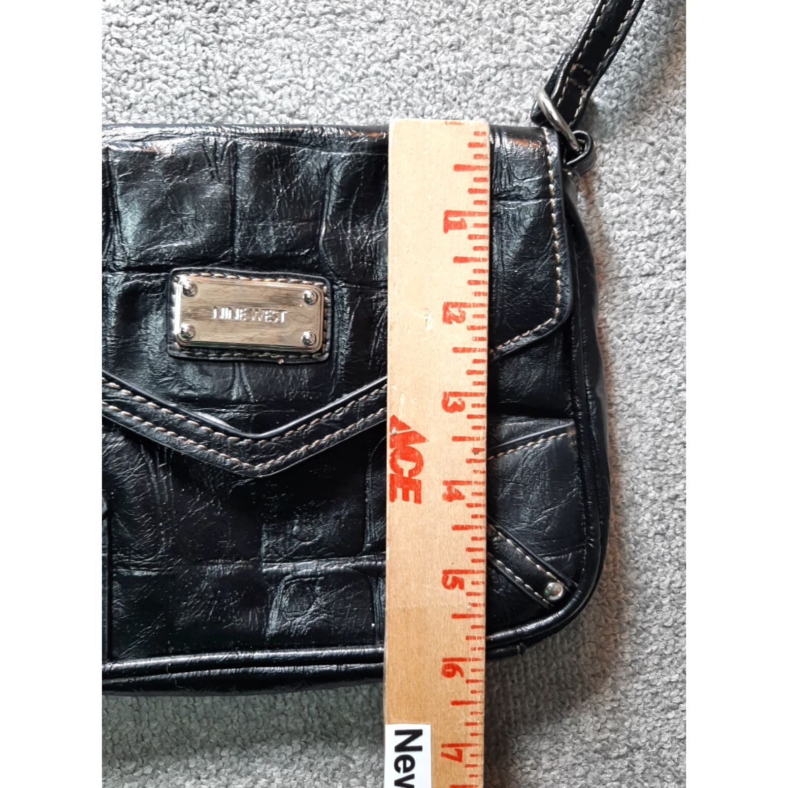 Nine West Nine West Purse Bag Faux Leather Black 8x6x1" Crossbody Small Women Bag 8x6x1" Size ONE SIZE - 4 Thumbnail