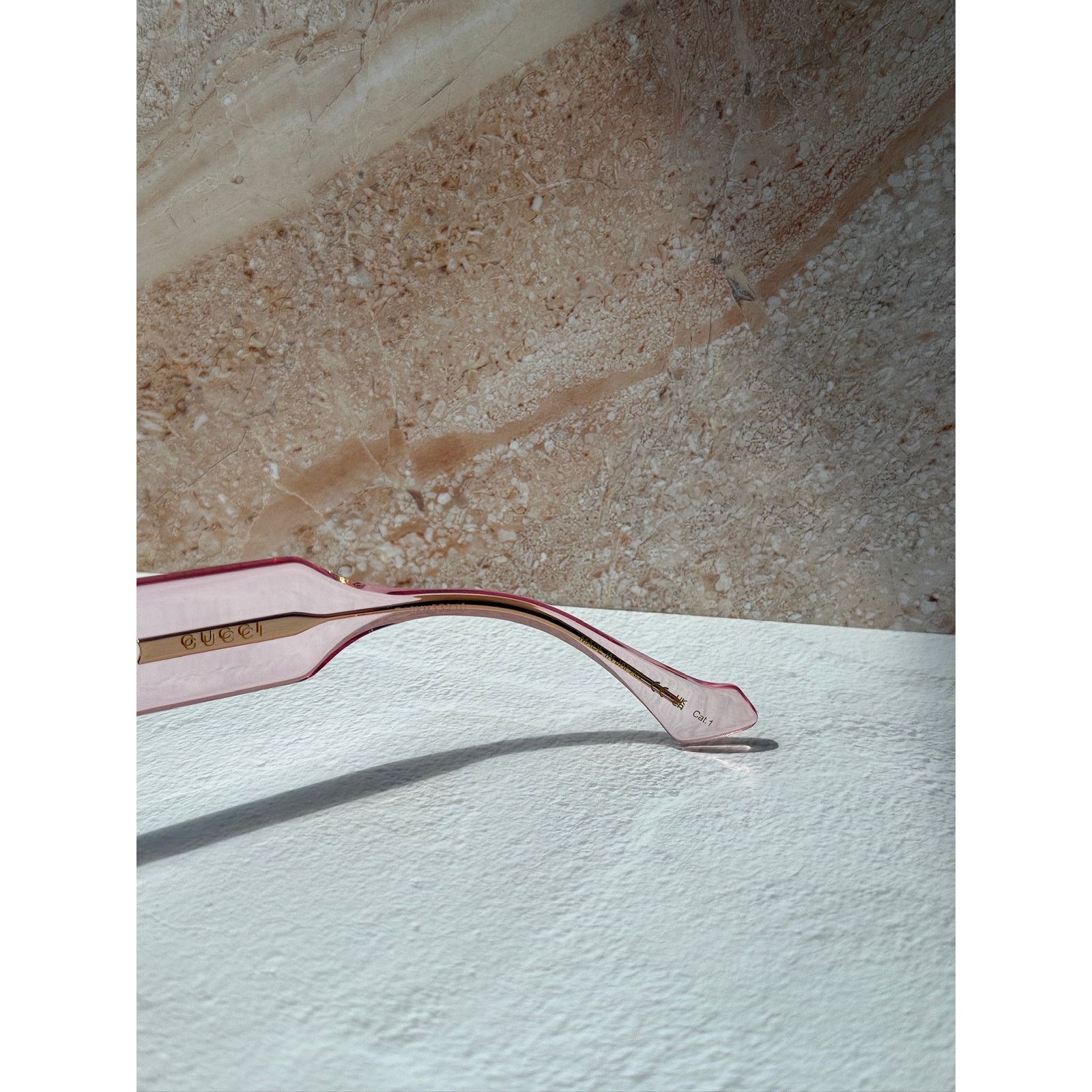Gucci NEW Gucci GG1558SK Transparent Pink Sunglasses Size ONE SIZE - 9 Thumbnail