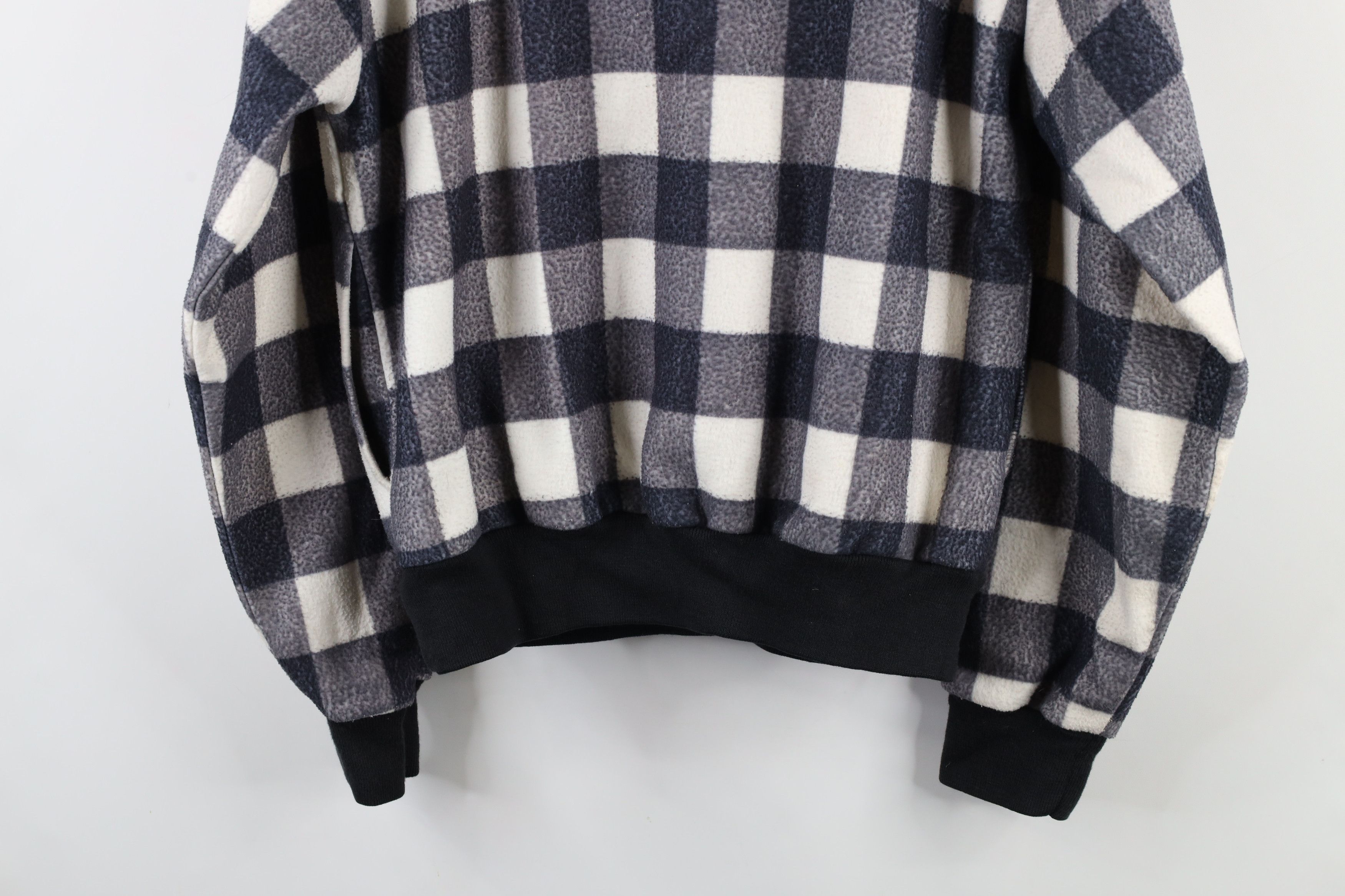 Vintage Vintage 90s Streetwear Fleece Pullover Sweater Plaid Size L / US 10 / IT 46 - 10 Thumbnail