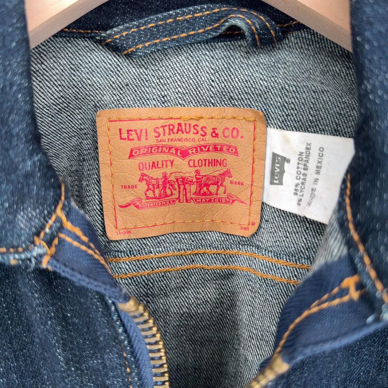 Levi's Vintage LEVIS Blue Denim Zip Cropped Jean Jacket Womens M Jr Size M / US 6-8 / IT 42-44 - 6 Thumbnail