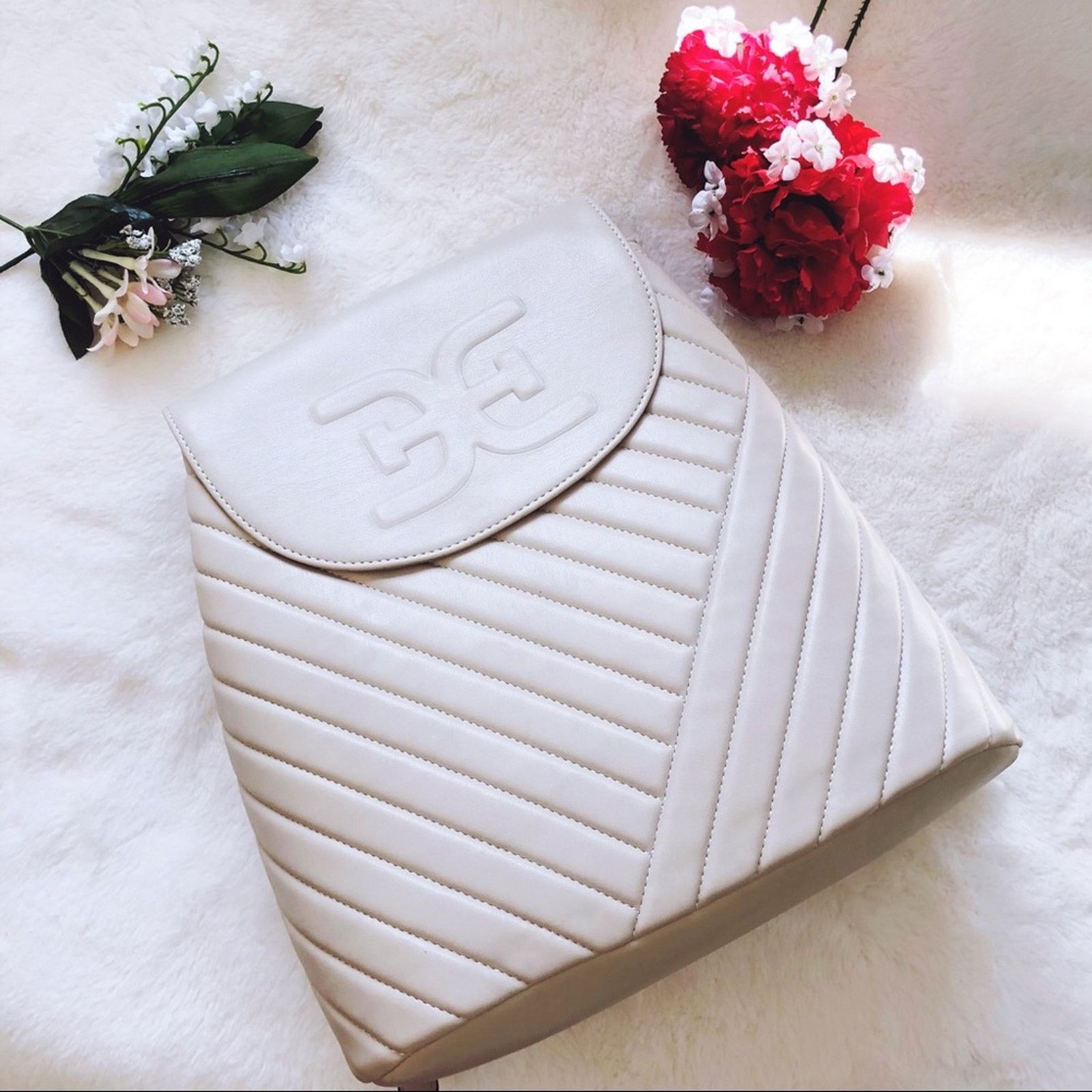 Other Sam Edelman Ivory Quilted Faux Leather Backpack Size ONE SIZE - 1 Thumbnail