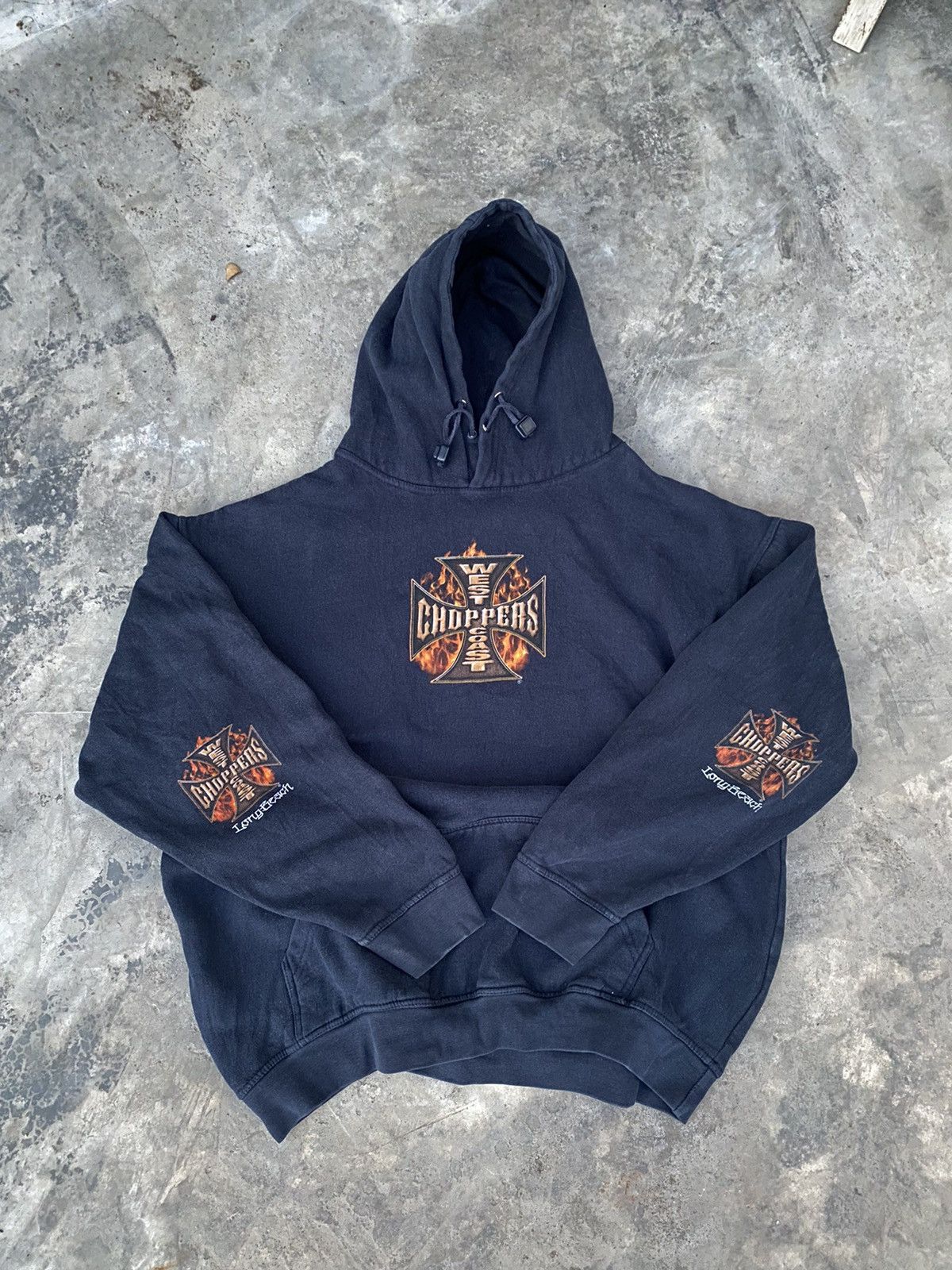 Vintage vintage westcoast choppers hoodie flames y2k | Grailed