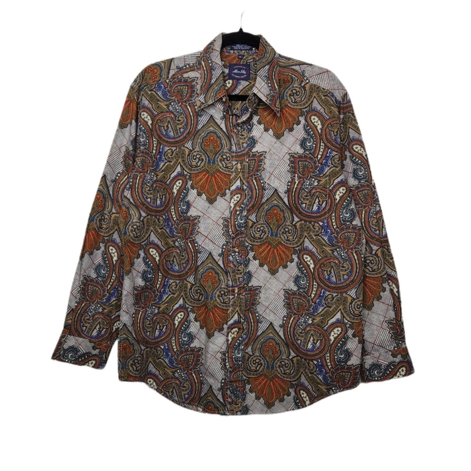Vintage Vintage 70s Allen Lolly Paisley Floral Button Shirt All Over ...