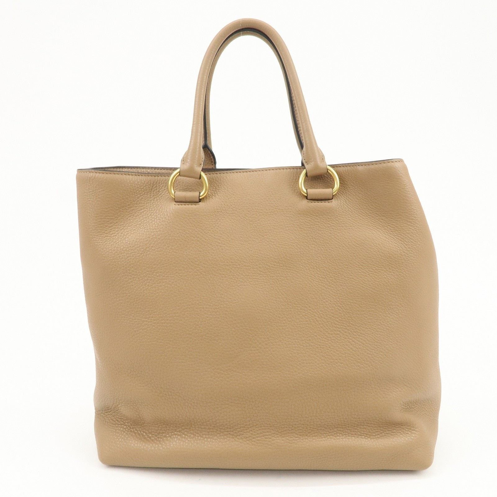 Prada Prada Logo Leather Tote Tan Size ONE SIZE - 2 Thumbnail