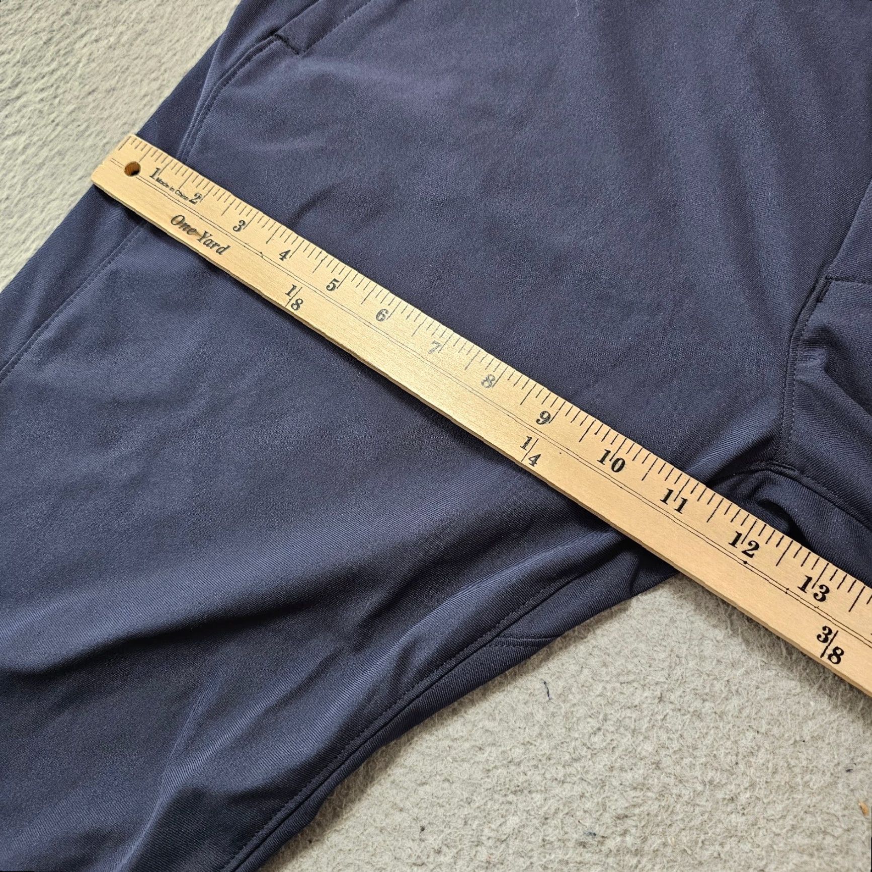 Reigning Champ Reigning Champ Coach's Navy Chino Pants Mens 34x30 Slim Tapered Casual Travel Workwear Utility Zip Pocket Button Front Logo Size US 34 / EU 50 - 6 Thumbnail