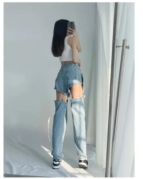 Jean Street Straight Jeans Size 28" / US 6 / IT 42 - 2 Thumbnail