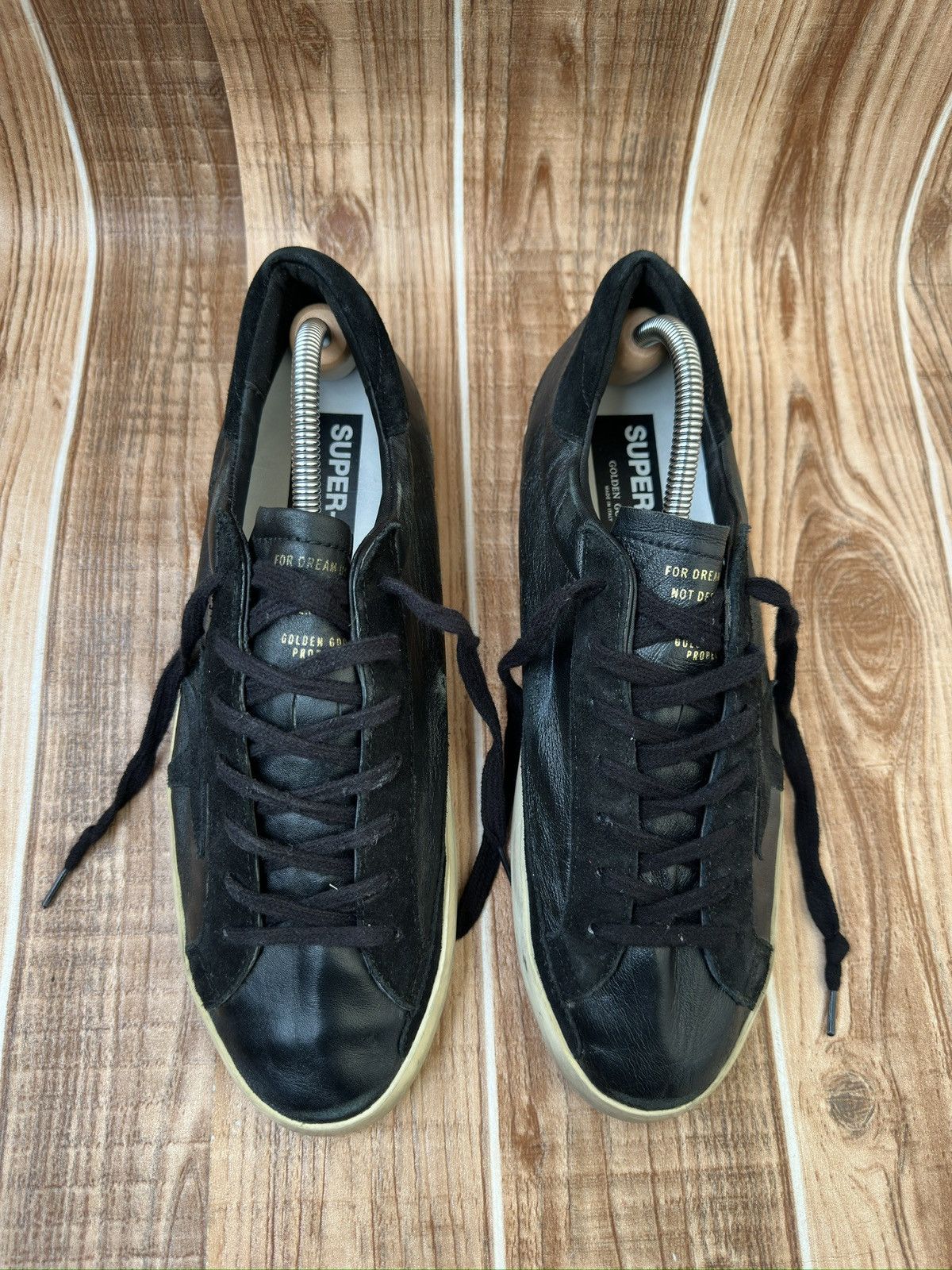 Golden Goose Golden Goose Superstar GGDB Black Leather Low Top Sneaks Size US 11 / EU 44 - 4 Thumbnail