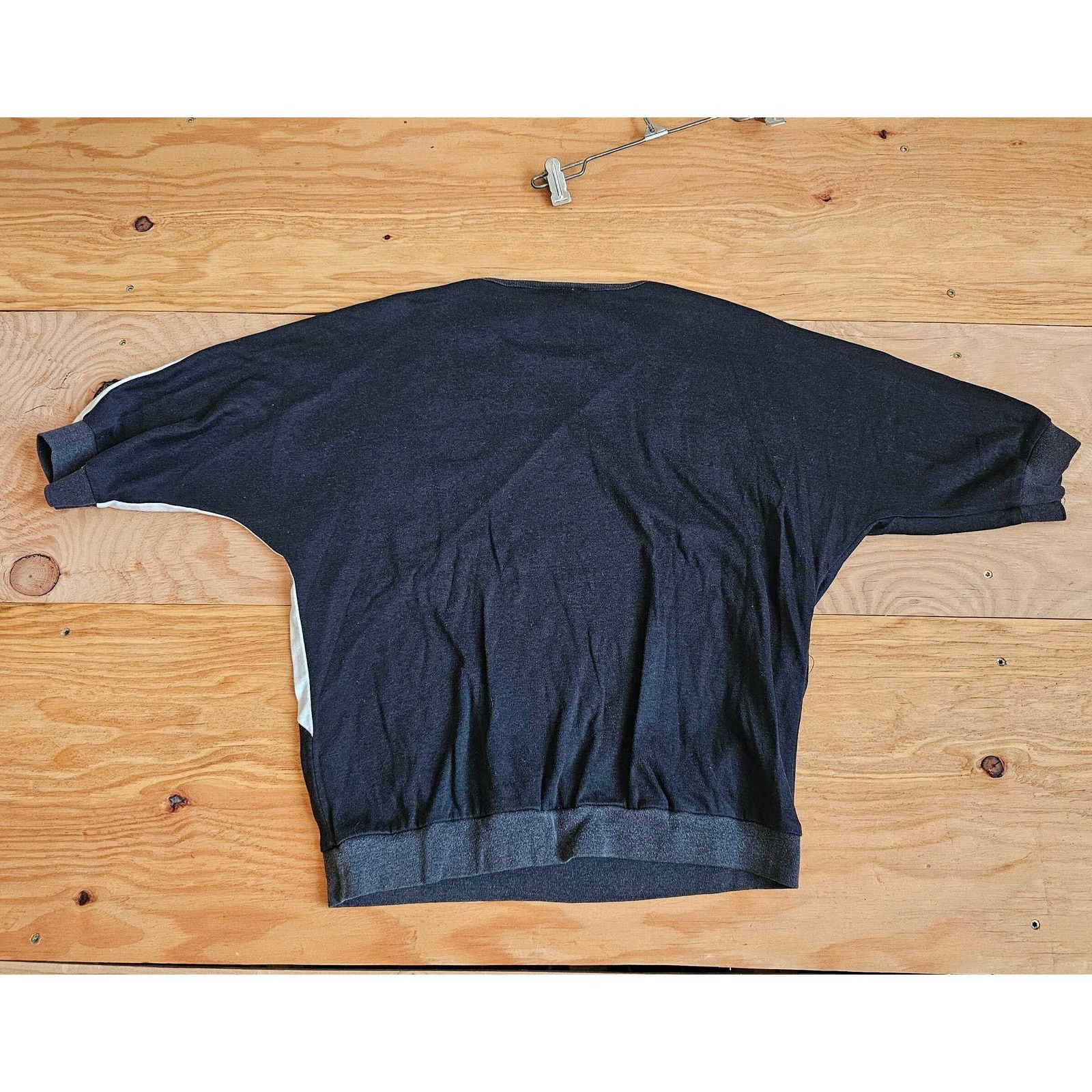 Other Silver Threads Applique Flower Black Shirt Womens S 1980s Size S / US 4 / IT 40 - 2 Thumbnail
